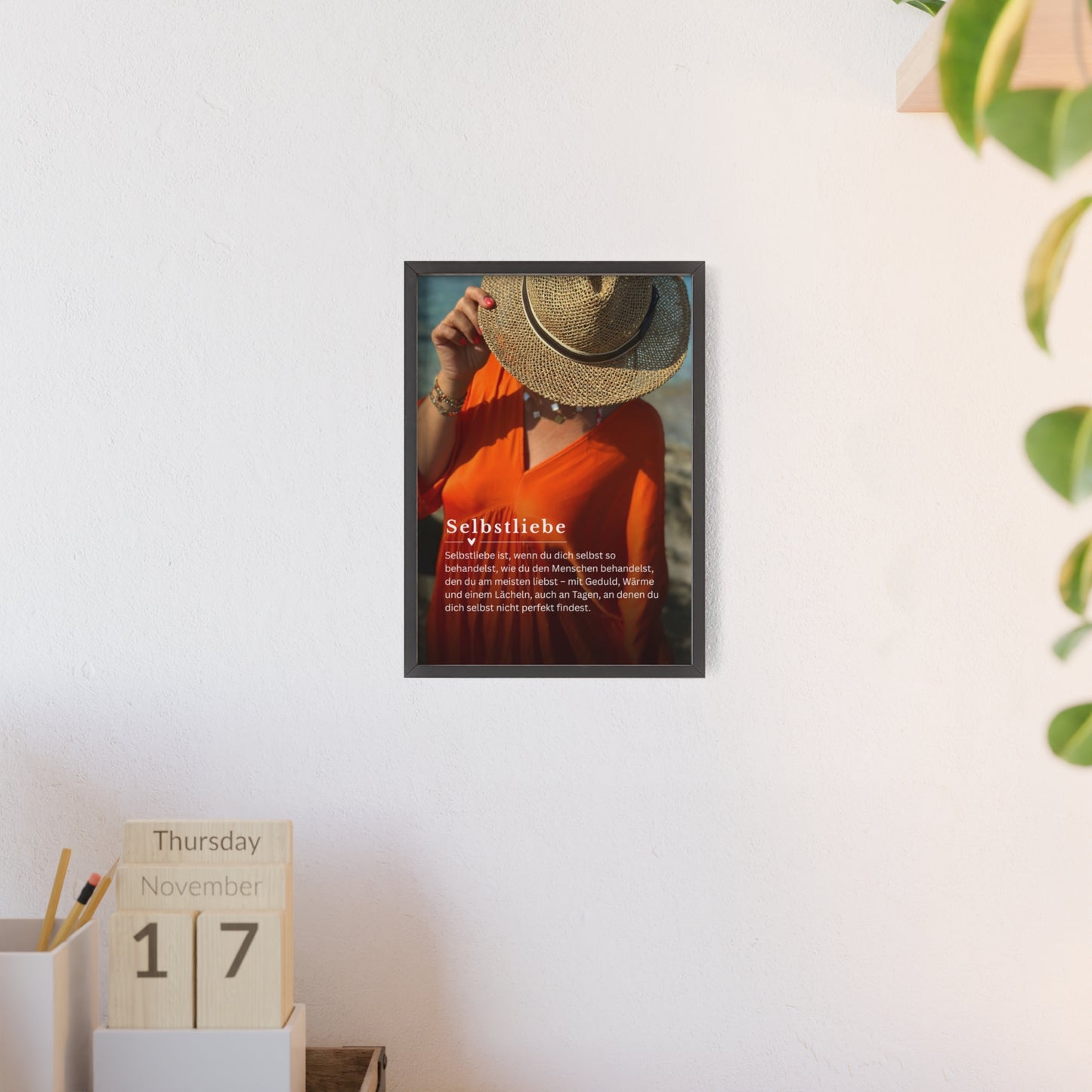 KIRSTEN PERSÖNLICH Bild mit Rahmen "SELBSTLIEBE", lade Dein eigenes Bild hoch!