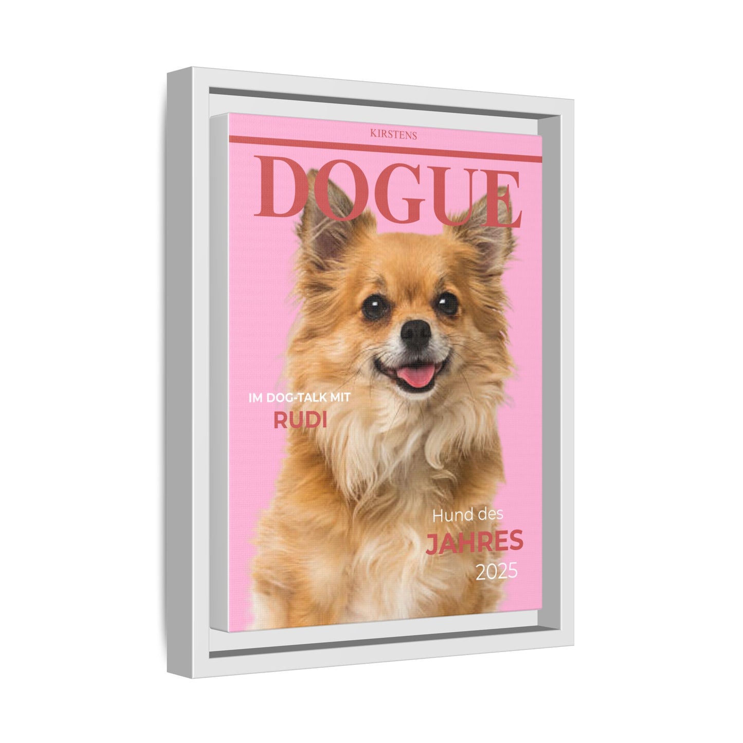 KIRSTENS "DOGUE" Bild mit Rahmen zum personalisieren