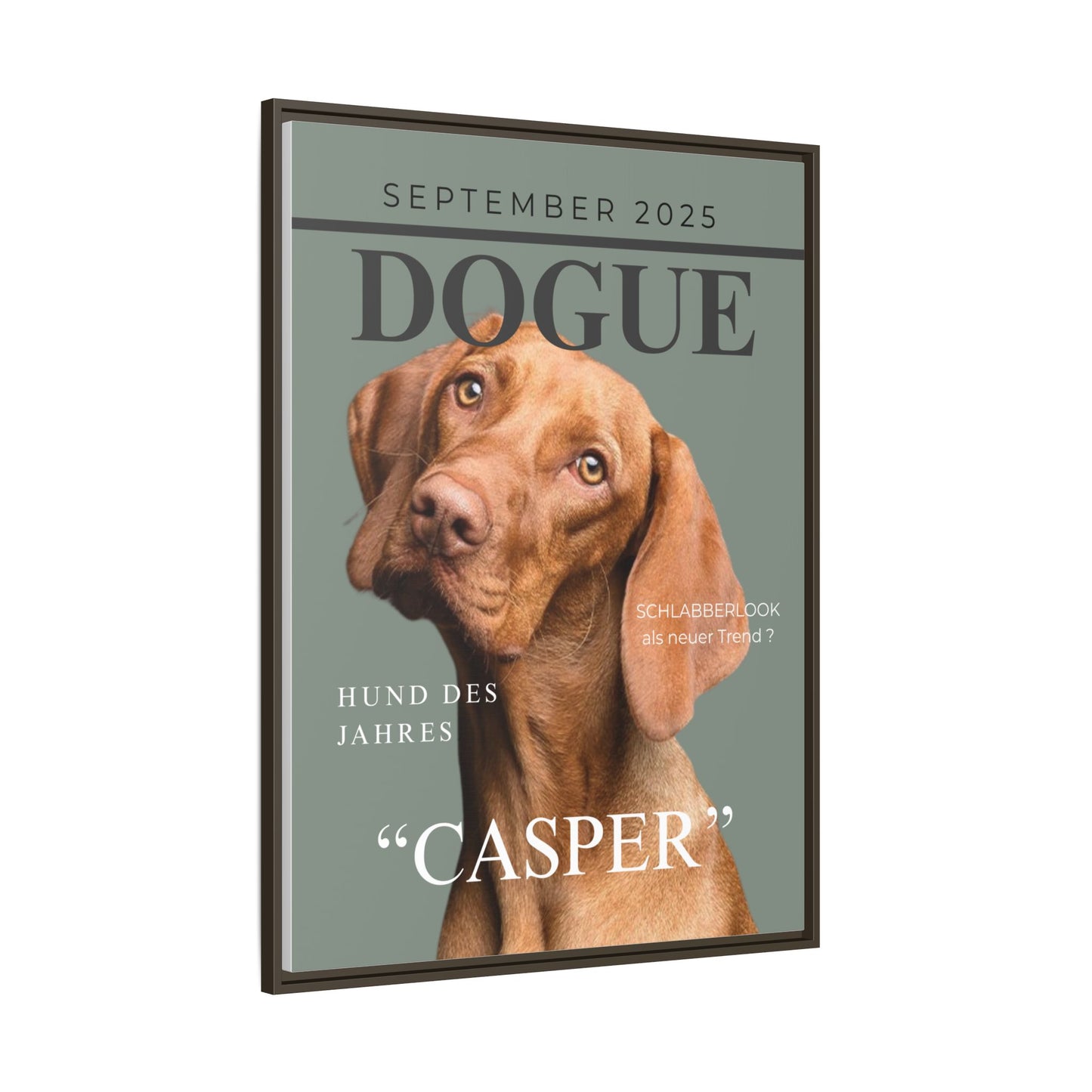 KIRSTENS "DOGUE" Bild mit Rahmen zum personalisieren (Petrol Green)