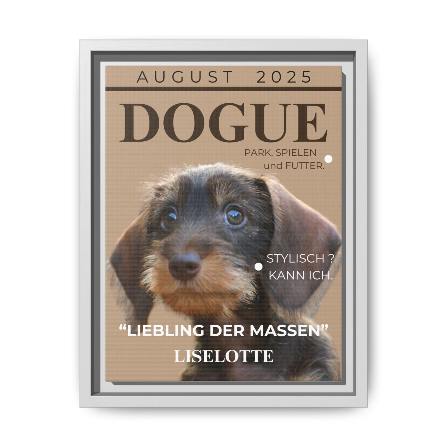 KIRSTENS "DOGUE" Bild mit Rahmen zum personalisieren (Chocolate Brown)