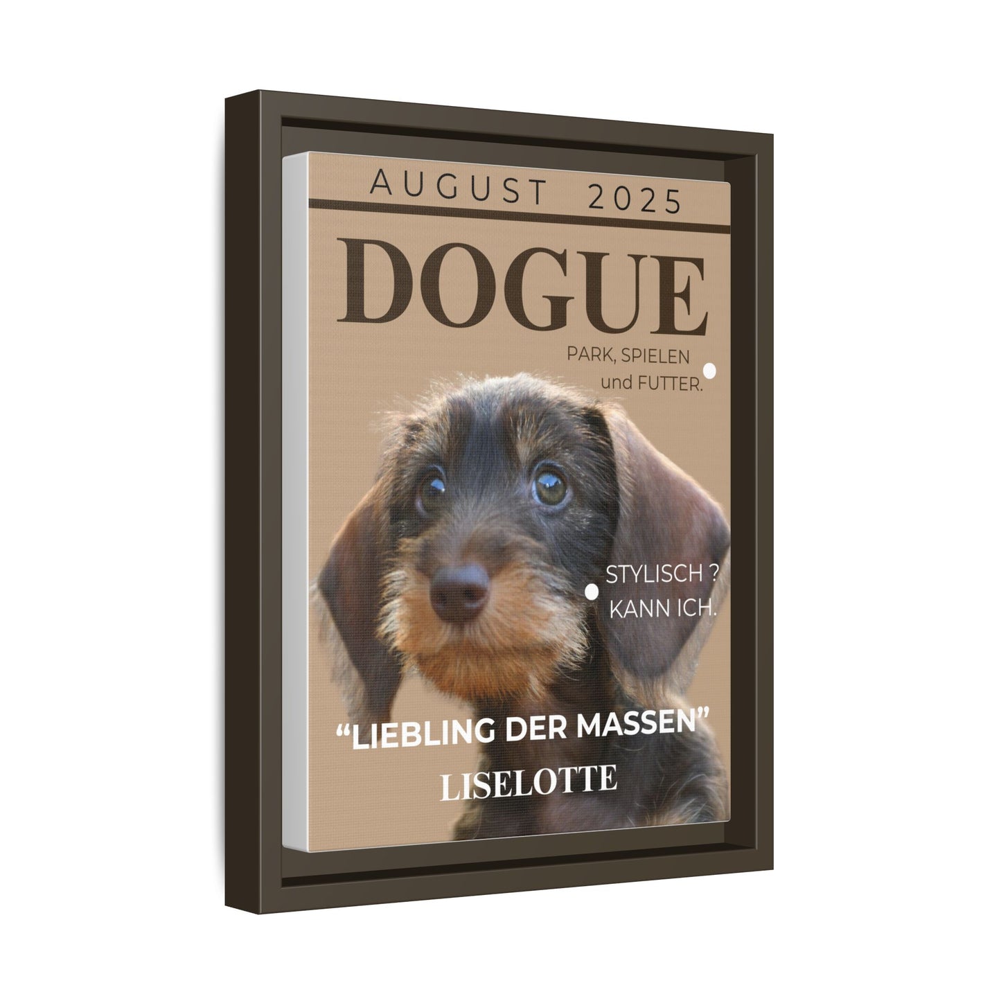KIRSTENS "DOGUE" Bild mit Rahmen zum personalisieren (Chocolate Brown)