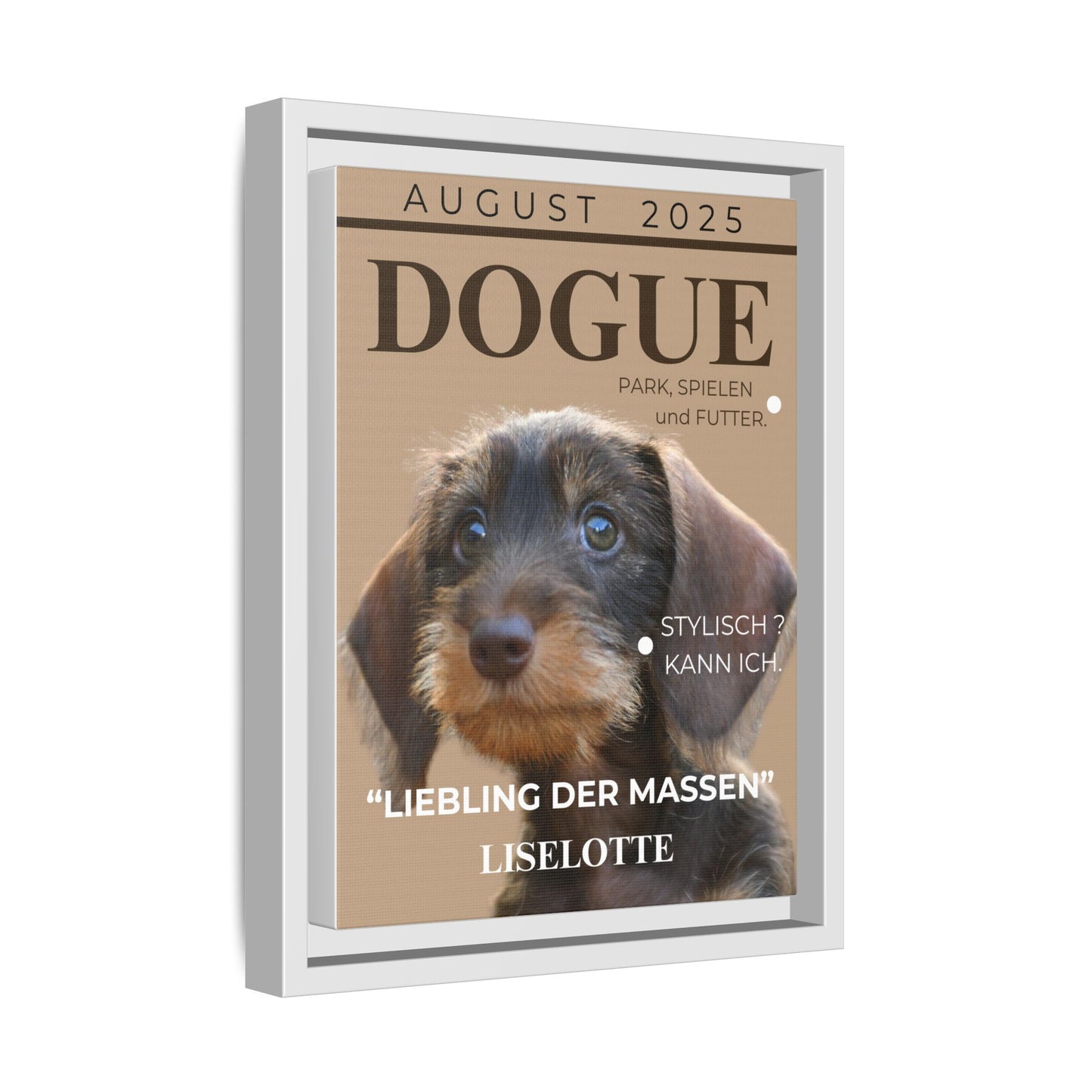 KIRSTENS "DOGUE" Bild mit Rahmen zum personalisieren (Chocolate Brown)