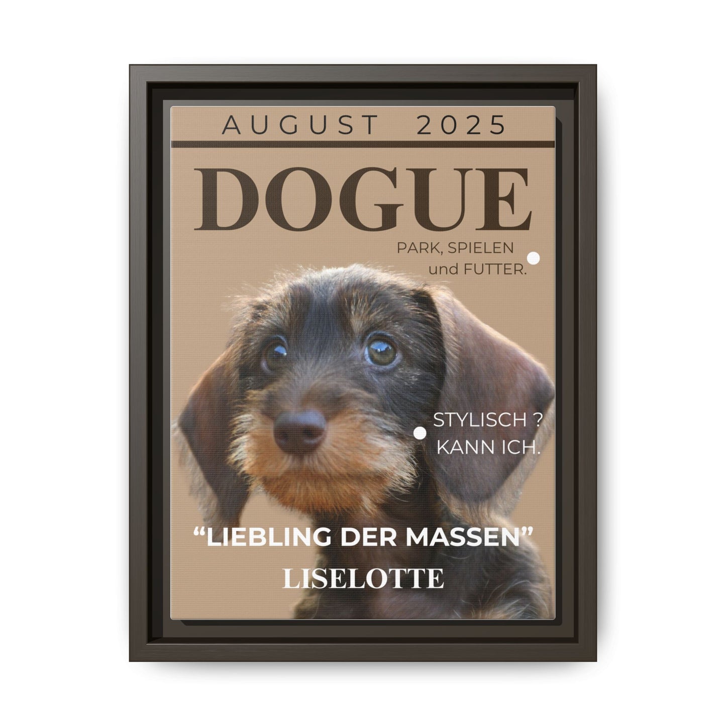 KIRSTENS "DOGUE" Bild mit Rahmen zum personalisieren (Chocolate Brown)