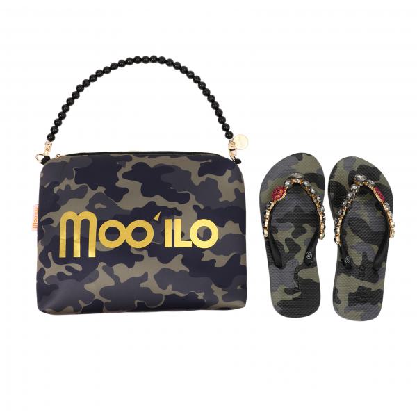 MOO ILO FLIPPIS & Neopren Tasche Camouflage Khaki