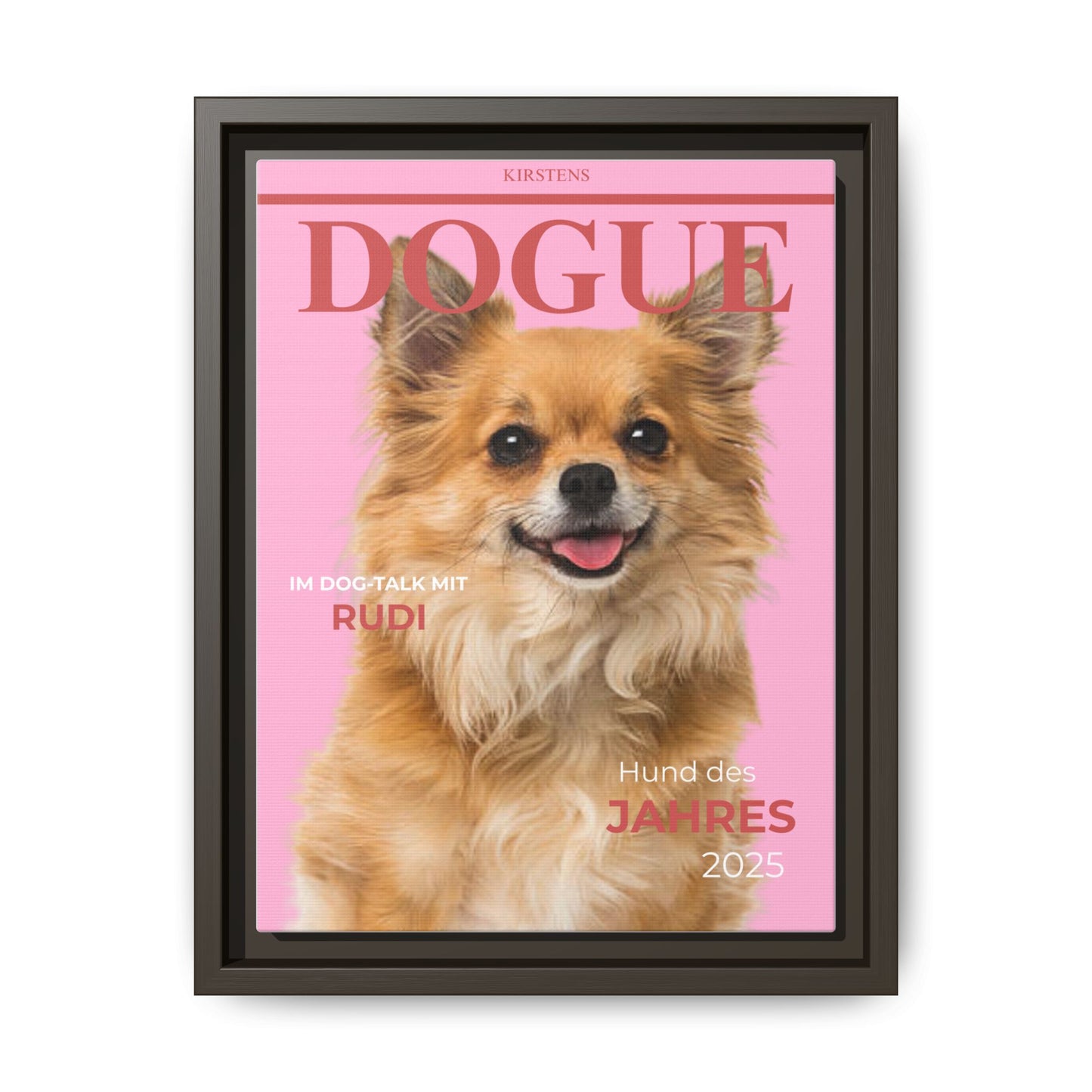 KIRSTENS "DOGUE" Bild mit Rahmen zum personalisieren