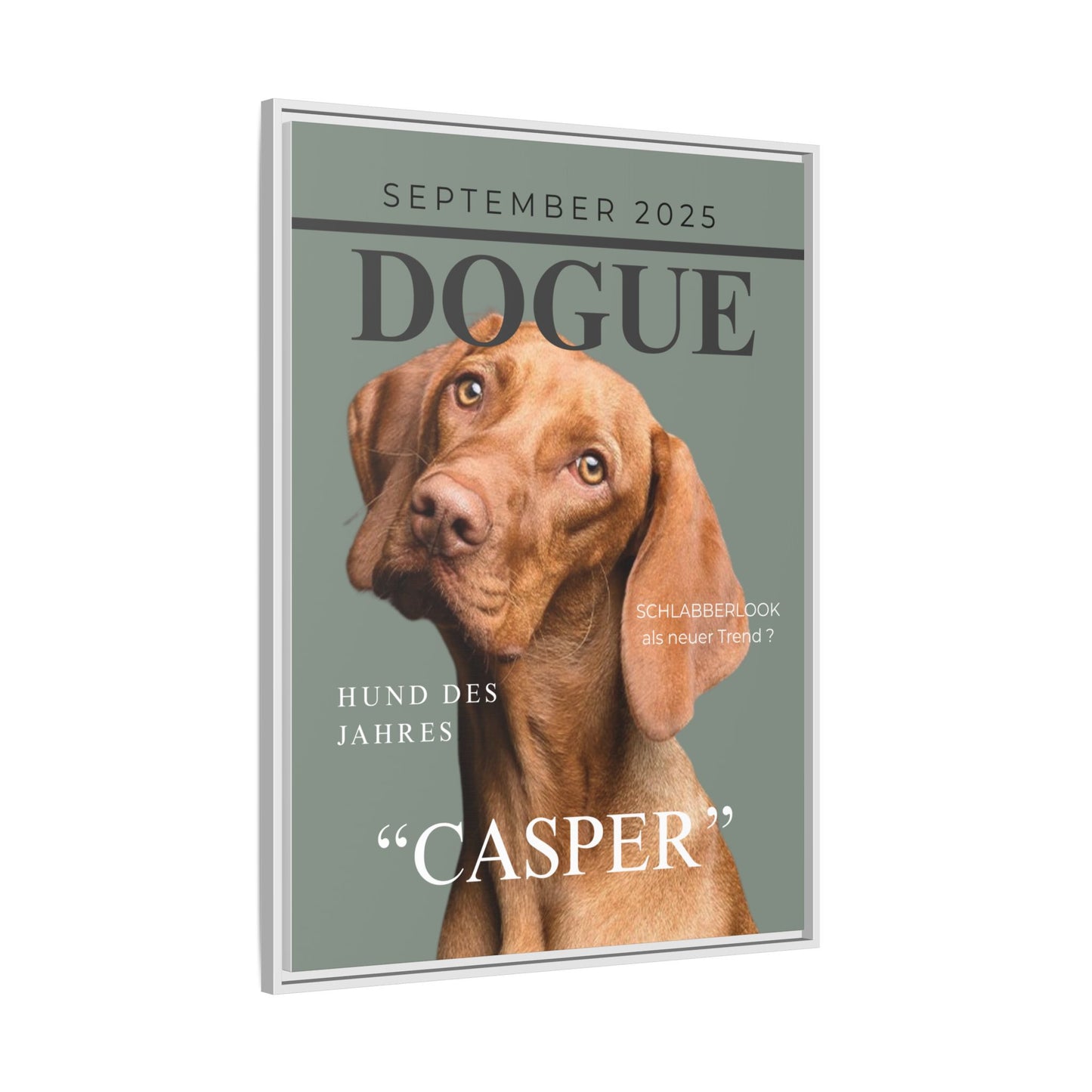 KIRSTENS "DOGUE" Bild mit Rahmen zum personalisieren (Petrol Green)