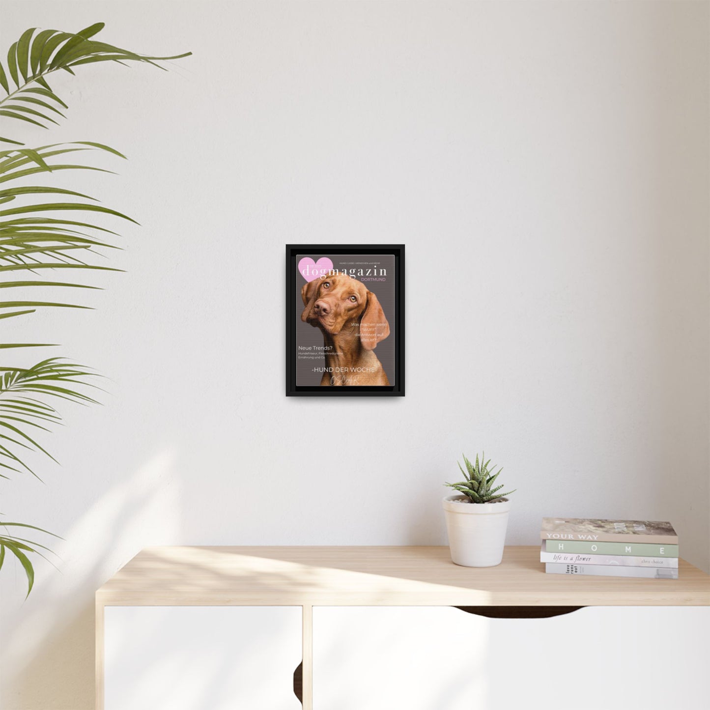 KIRSTENS "dogmagazin" Bild mit Rahmen zum personalisieren