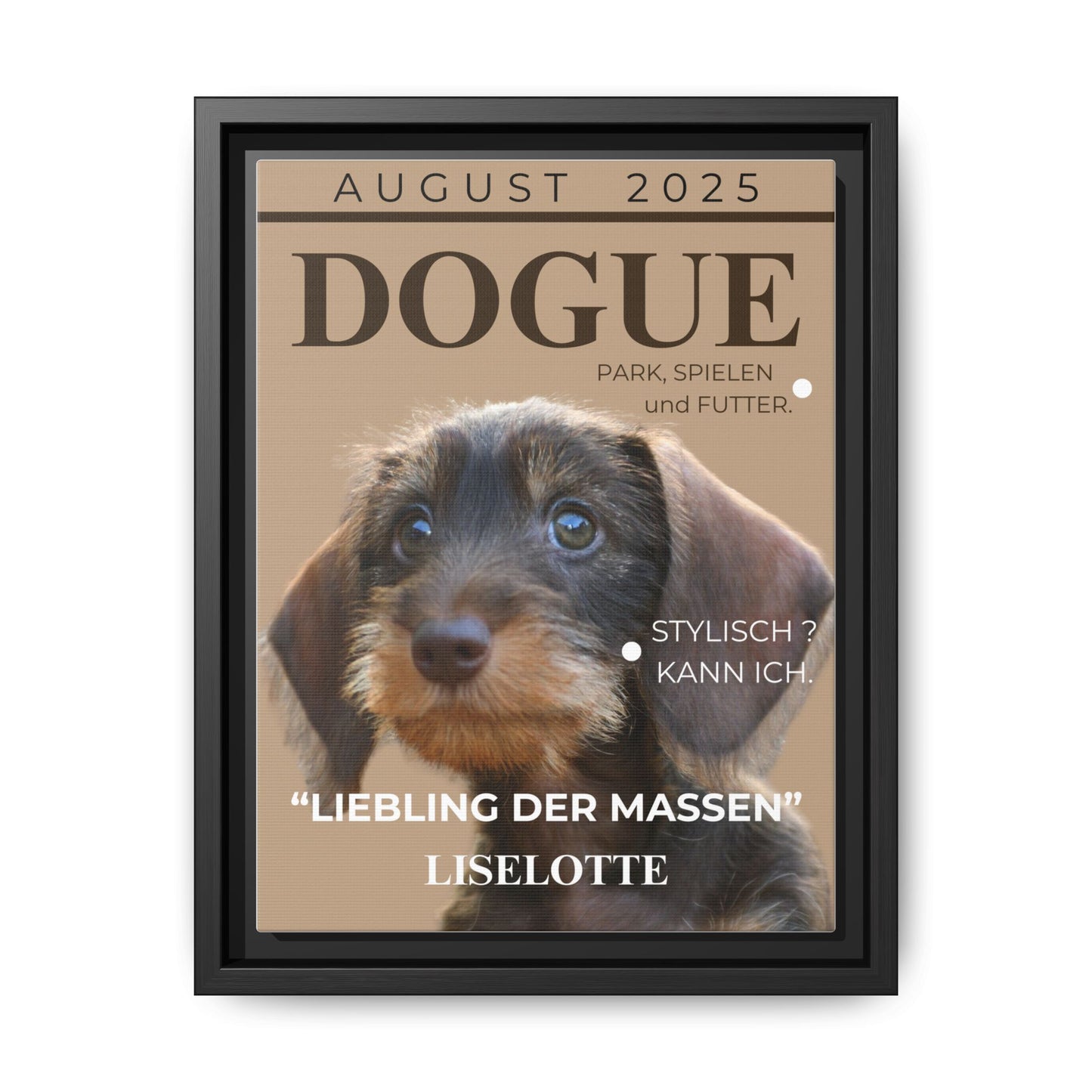KIRSTENS "DOGUE" Bild mit Rahmen zum personalisieren (Chocolate Brown)