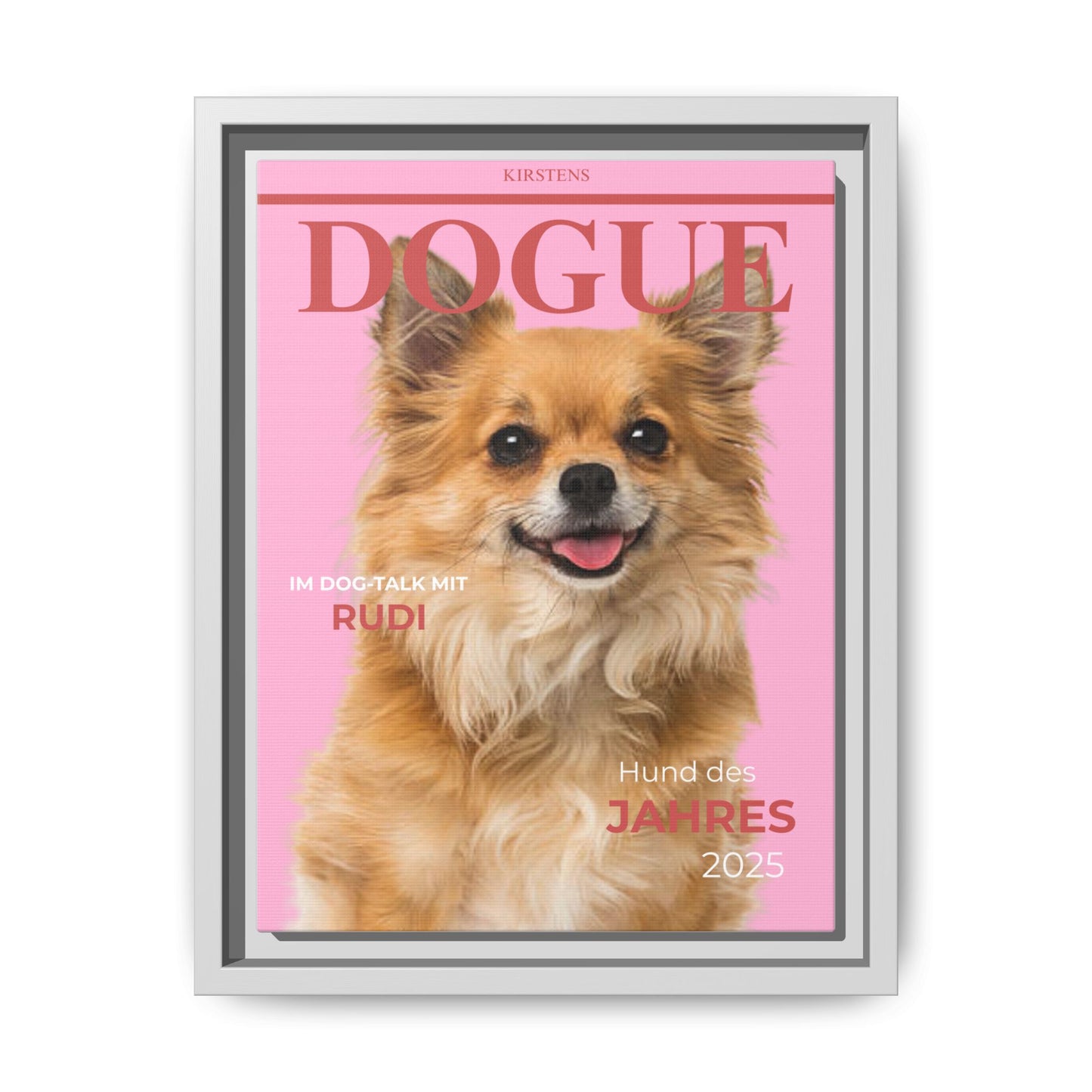 KIRSTENS "DOGUE" Bild mit Rahmen zum personalisieren