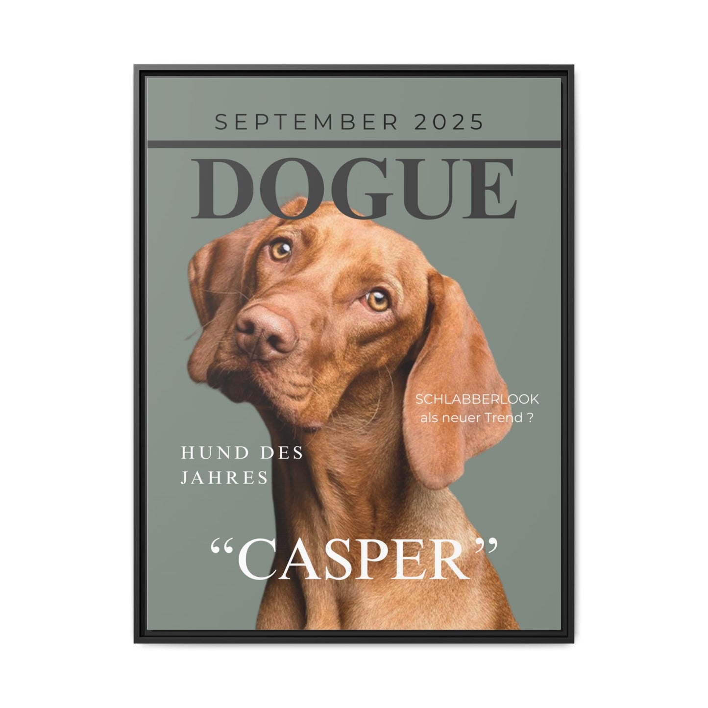 KIRSTENS "DOGUE" Bild mit Rahmen zum personalisieren (Petrol Green)