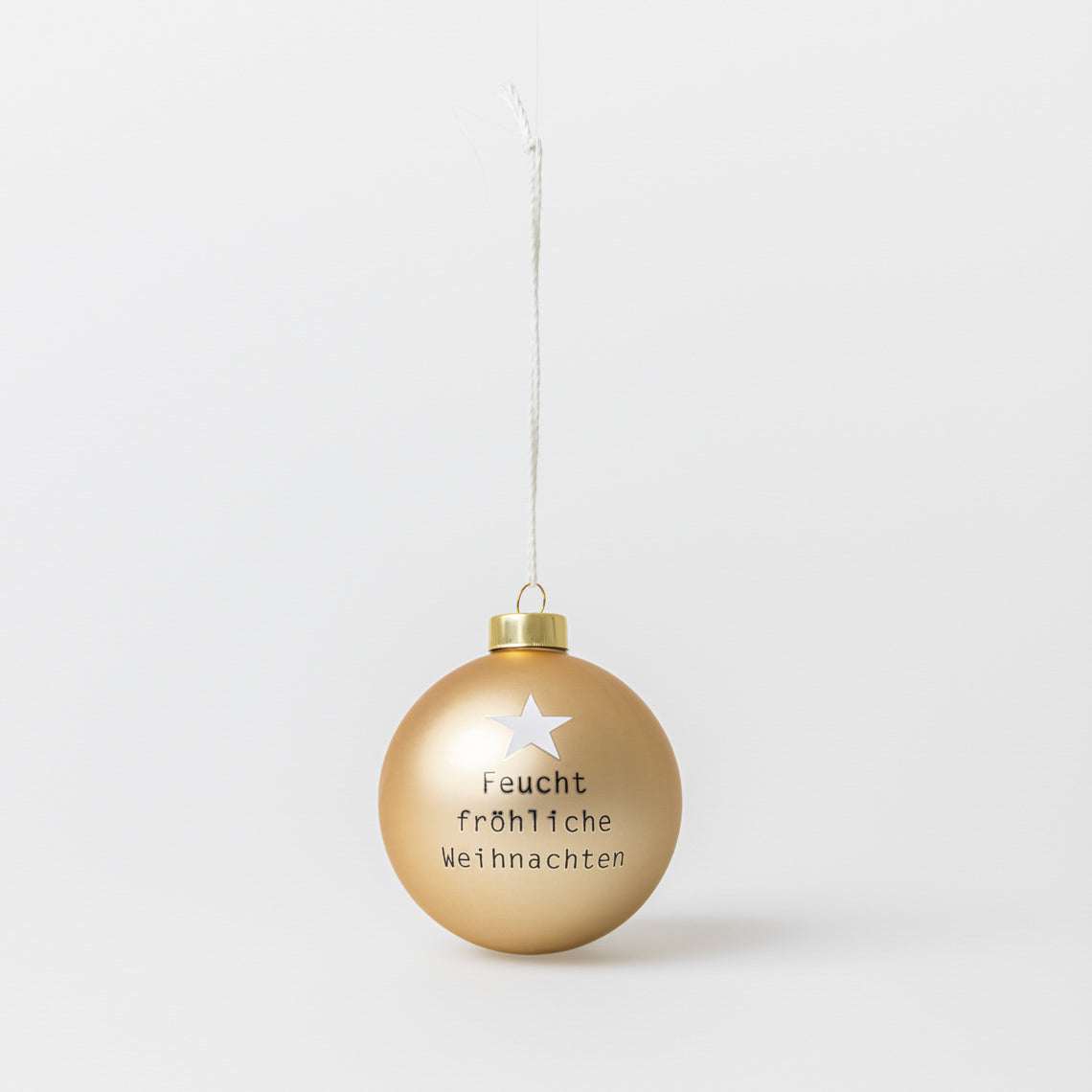 CHRISTBAUMKUGEL "FEUCHT FRÖHLICHE WEIHNACHTEN"