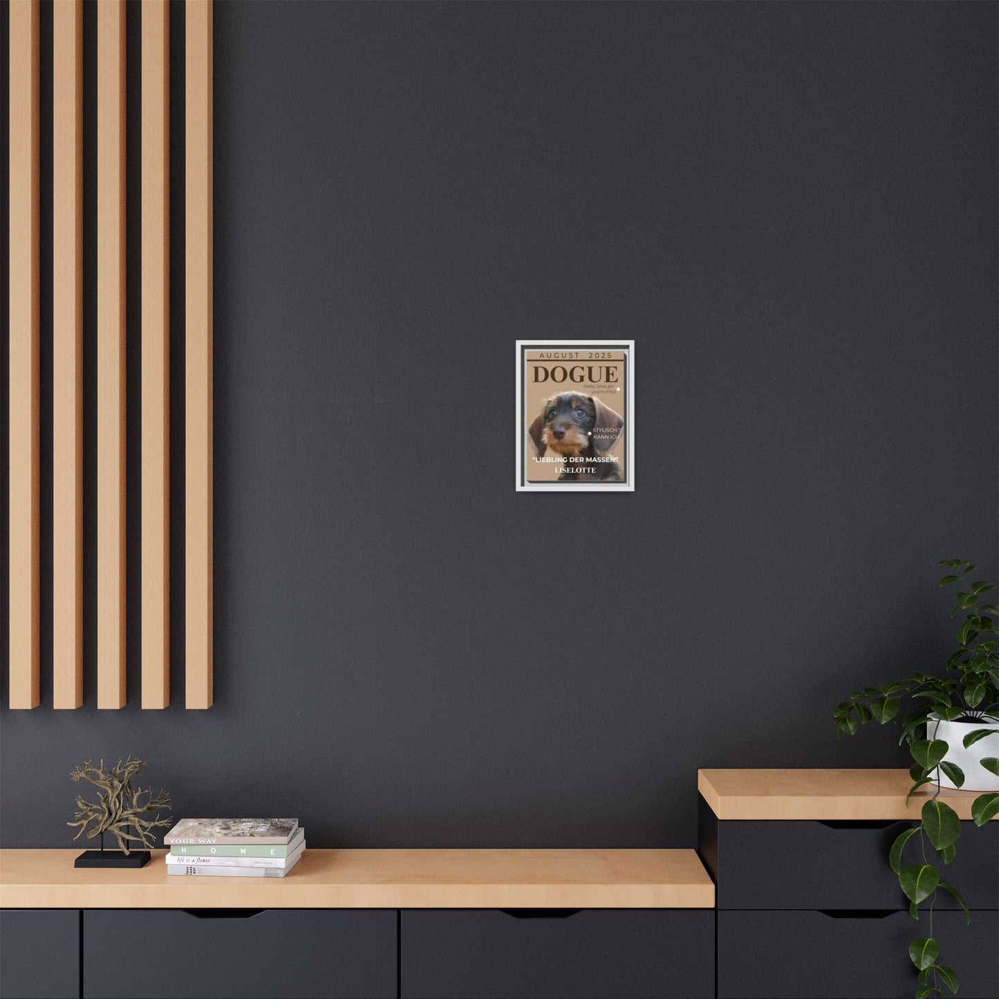 KIRSTENS "DOGUE" Bild mit Rahmen zum personalisieren (Chocolate Brown)