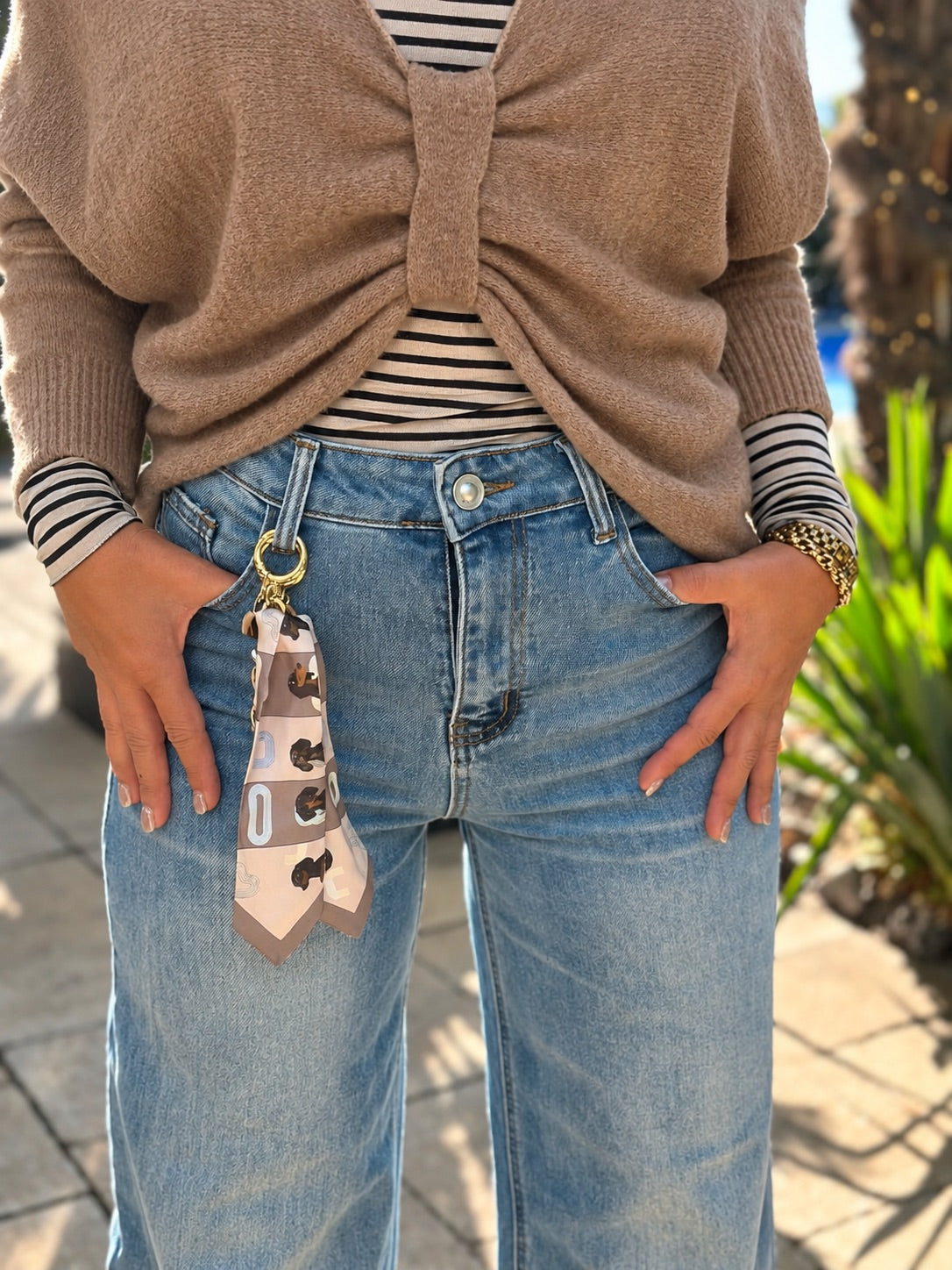 Sweet Bow Strickpullover – Camel