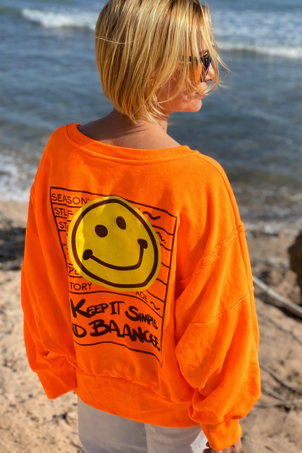 Smile Statement Sweatshirt „Keep it Simple & Balanced“ – FLASHY ORANGE