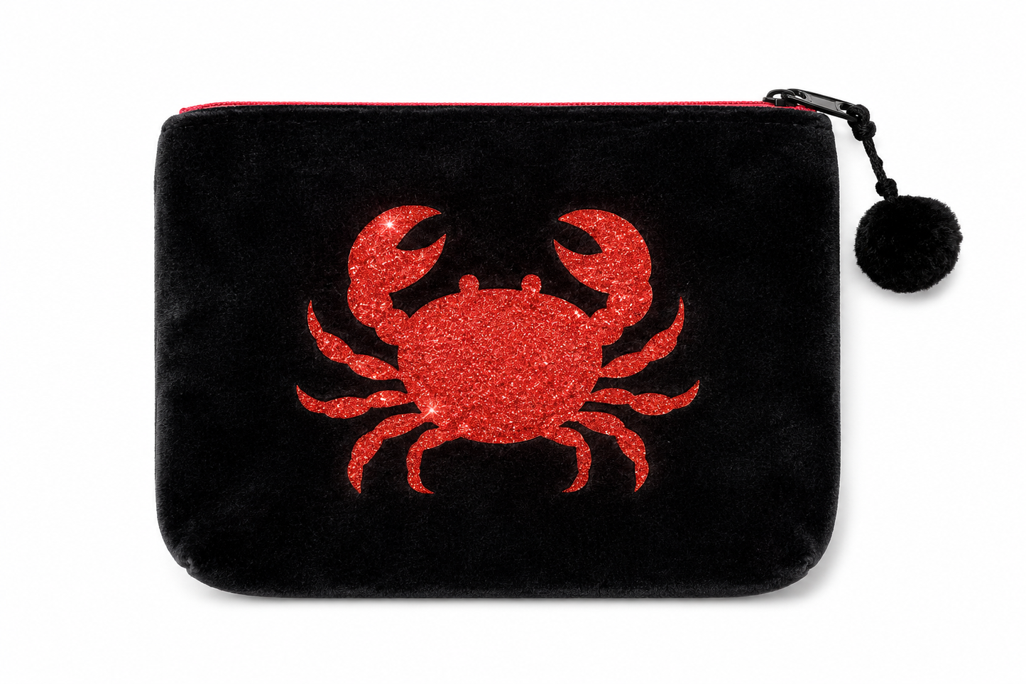 Frau Heidelberg - Velvet Pouch „Lobster Love“ in Schwarz