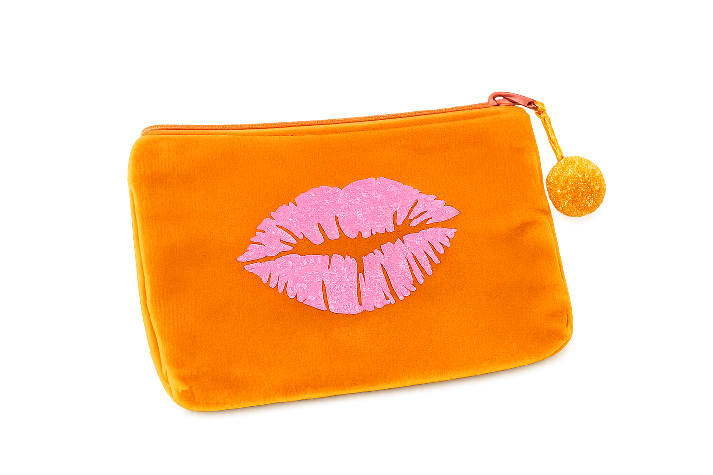 Frau Heidelberg - Velvet Pouch „LIPS“ in Orange