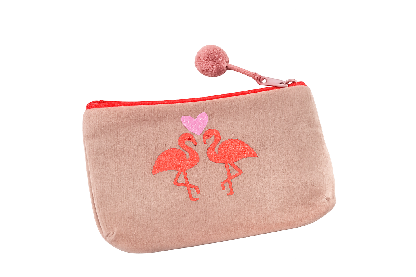 Frau Heidelberg - Velvet Pouch „Flamingo Love“ in Terrakotta