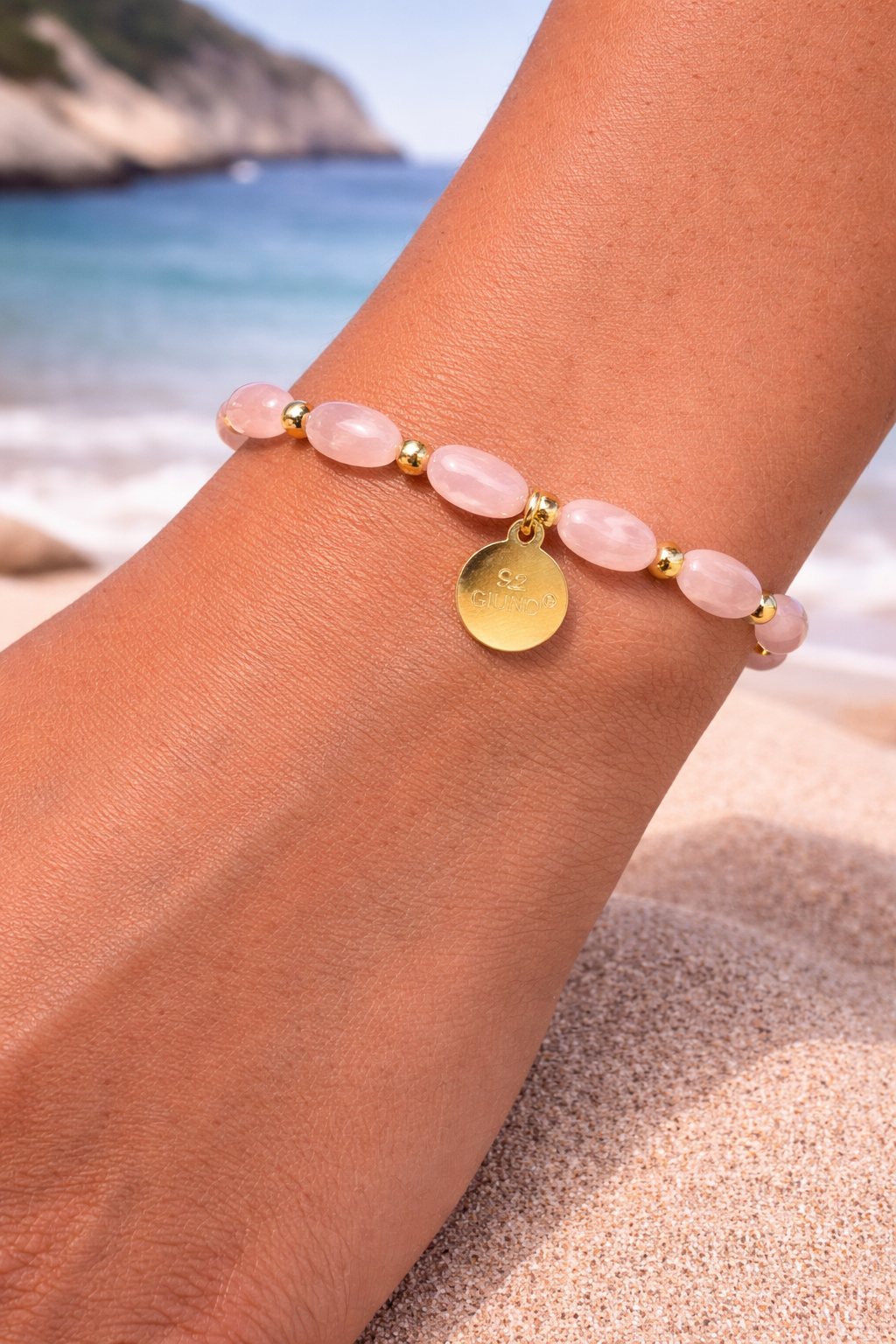 Rosé Glow Beads Armband – Soft Elegance