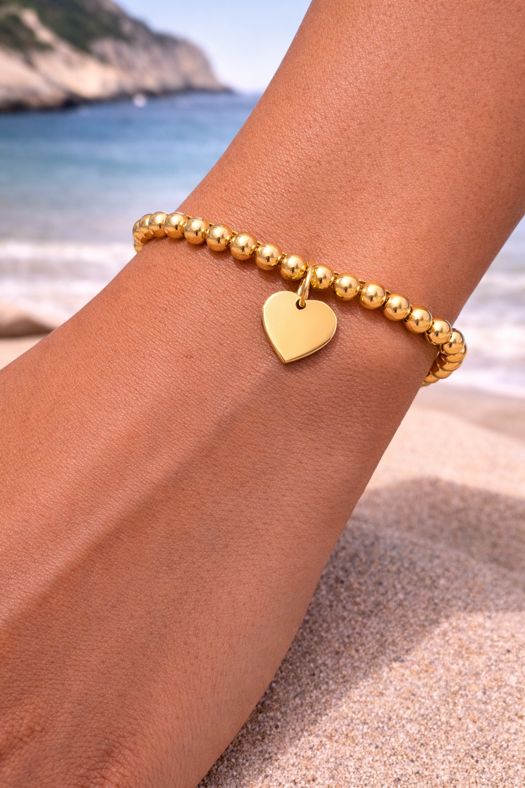 Golden Heart Beads Armband – Bold Love
