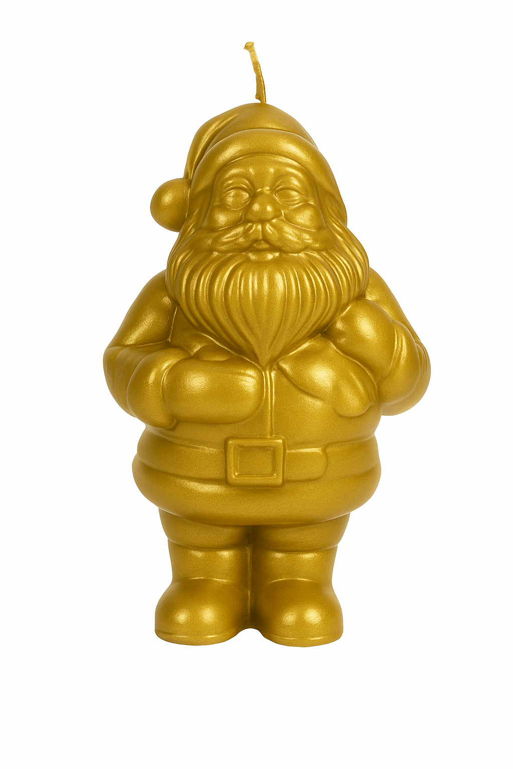 Objektkerze Nikolaus Samt-Lack in Gold