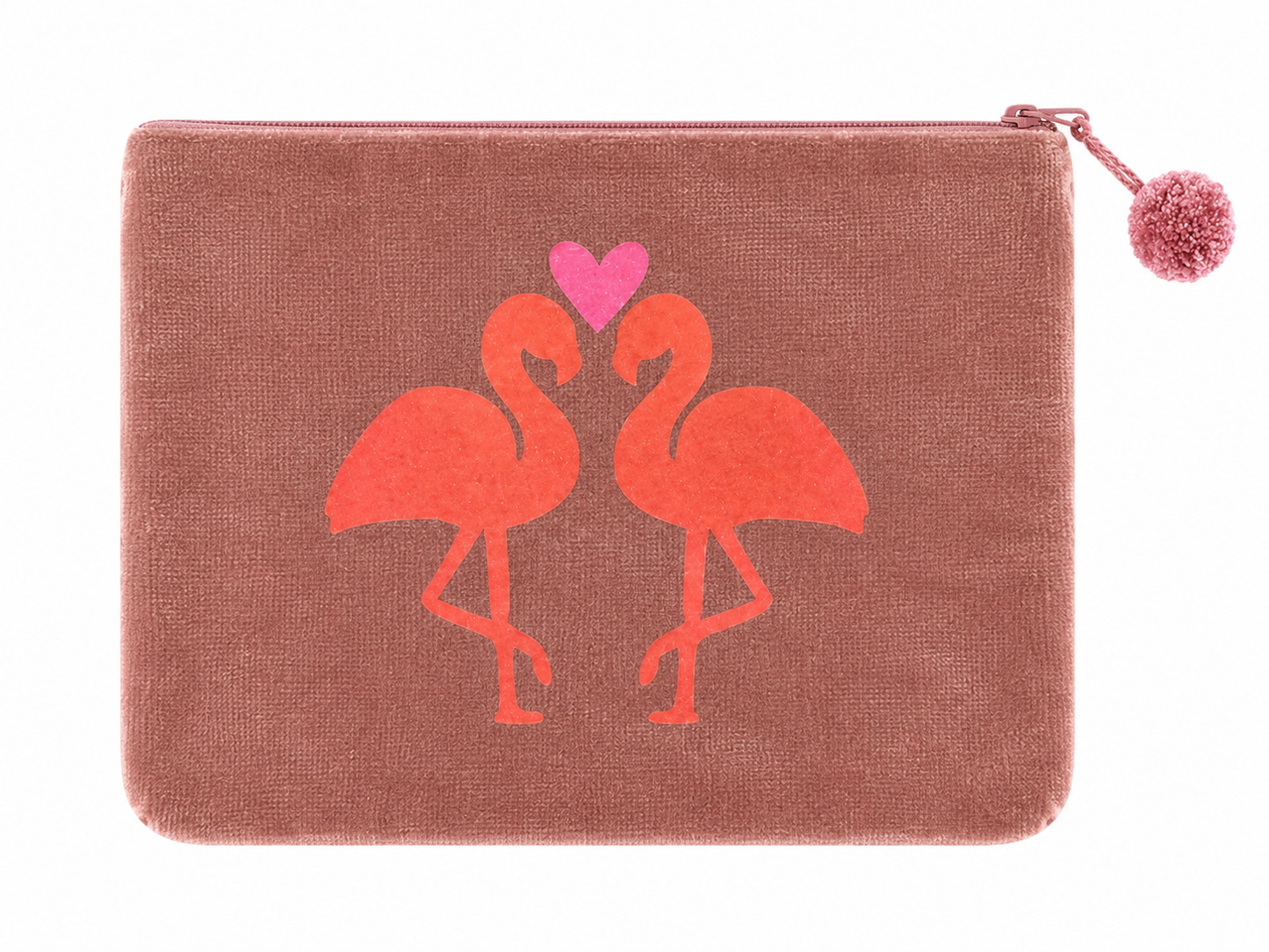 Flamingo Love Samttäschchen