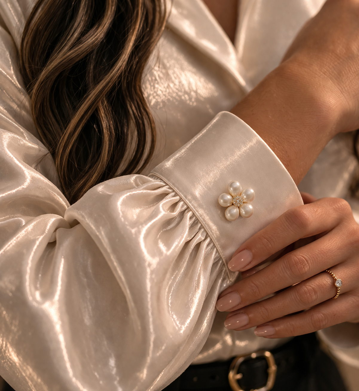 Perlenbrosche „Pearl Blossom“