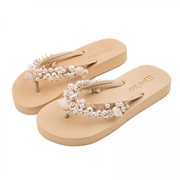 MOO ILO FLIPPIS & Neopren Tasche Beige Muschel