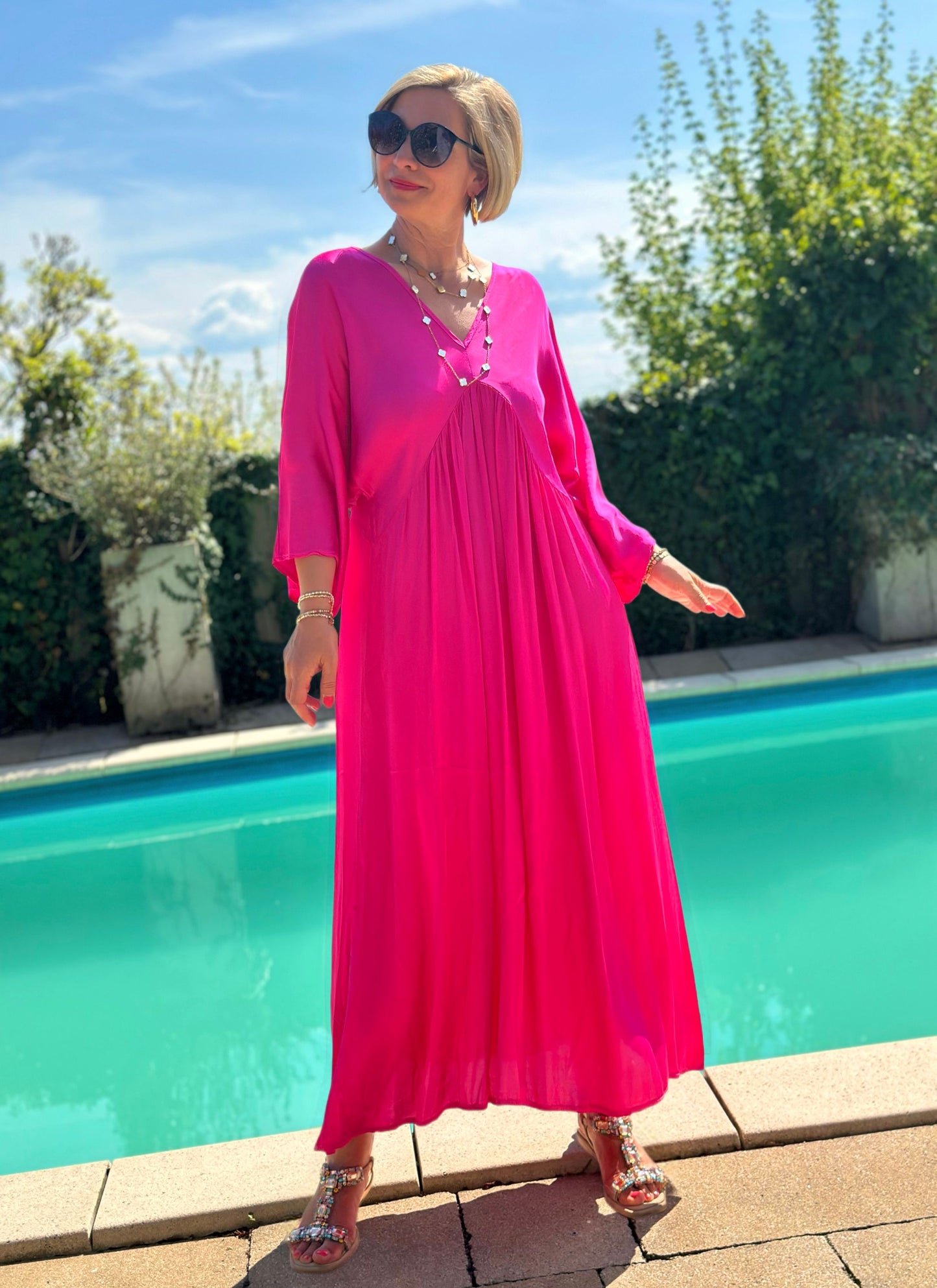 Stylisches Sommerkleid "VICTORIA" in Pink