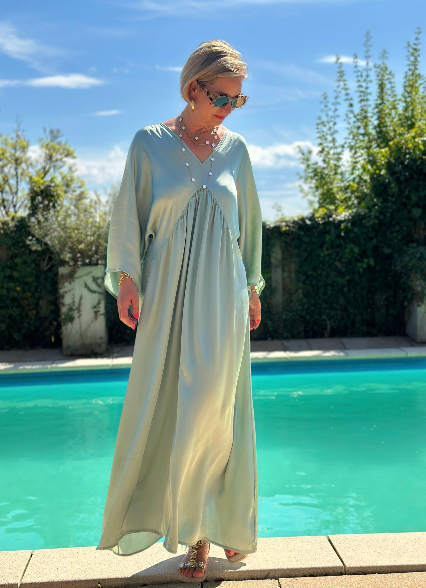 Stylisches Sommerkleid "VICTORIA" in Matcha Green