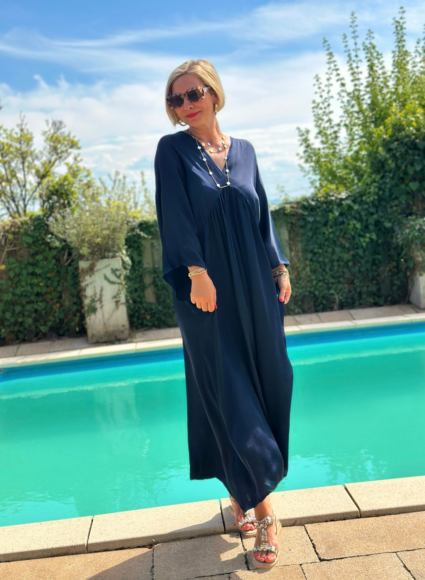 Stylisches Sommerkleid "VICTORIA" in Marineblau