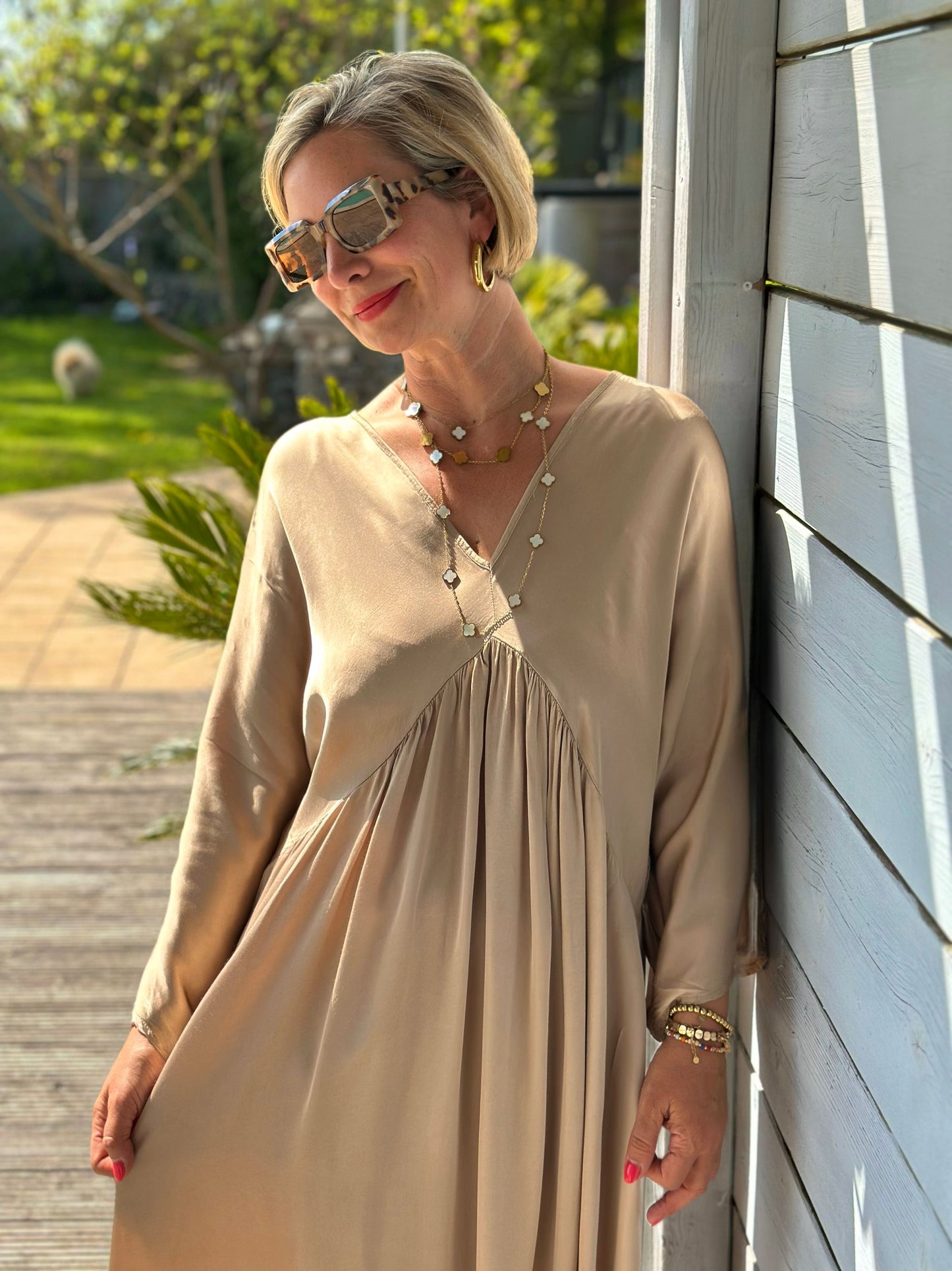 Stylisches Sommerkleid "VICTORIA" in Shiny Gold