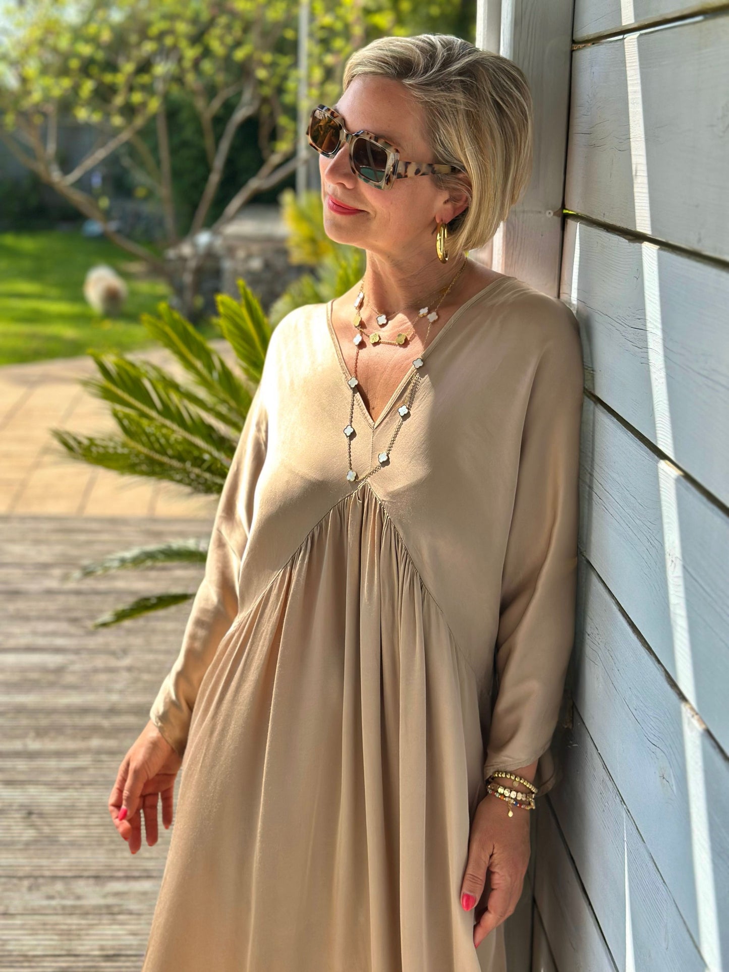 Stylisches Sommerkleid "VICTORIA" in Shiny Gold