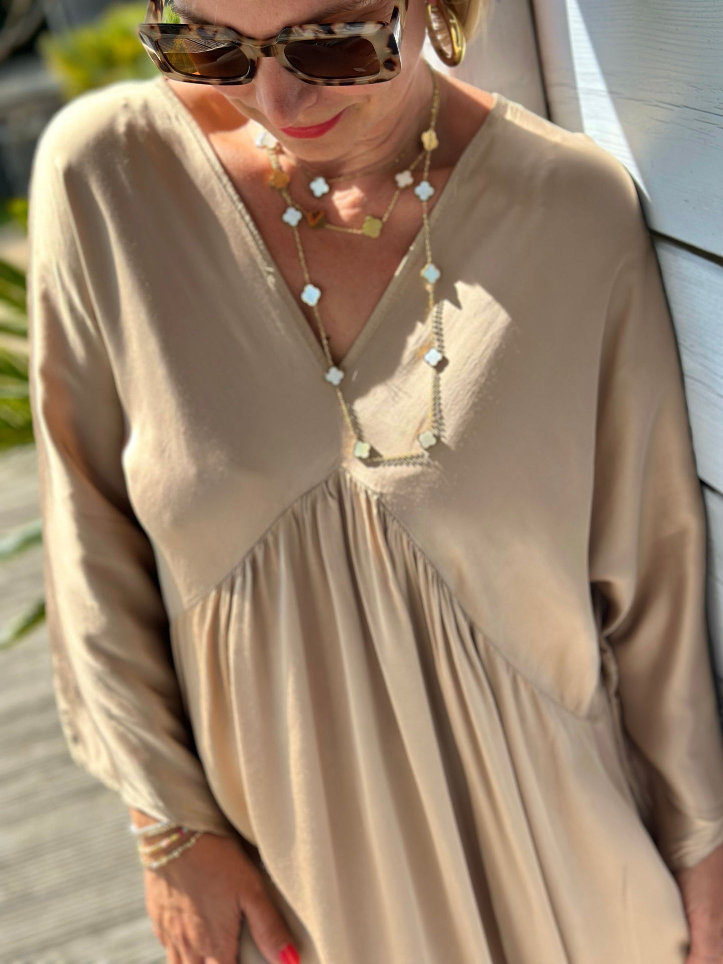 Stylisches Sommerkleid "VICTORIA" in Shiny Gold