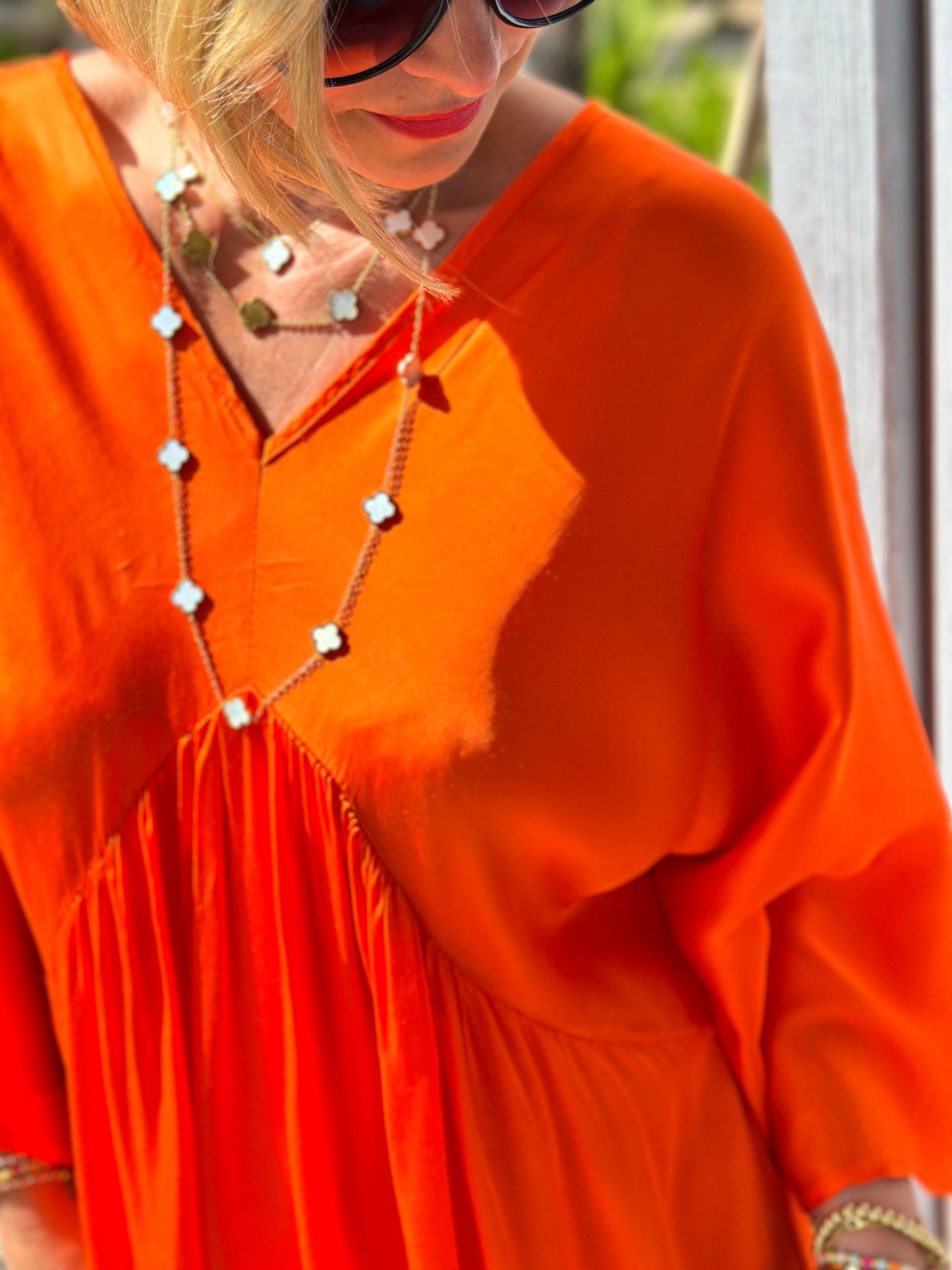 Stylisches Sommerkleid "VICTORIA" in Sunset Orange