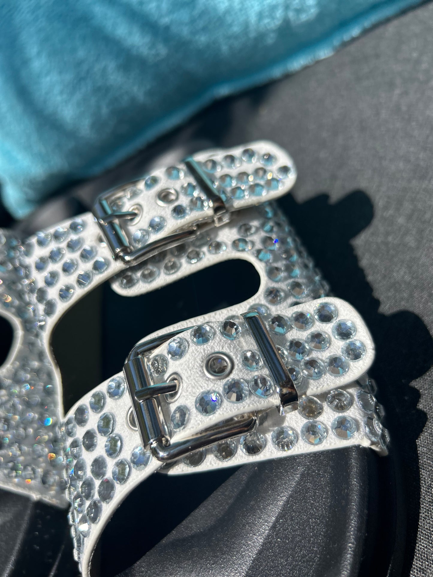 Edle Sommer-Sandale in Weiss-GLITZER