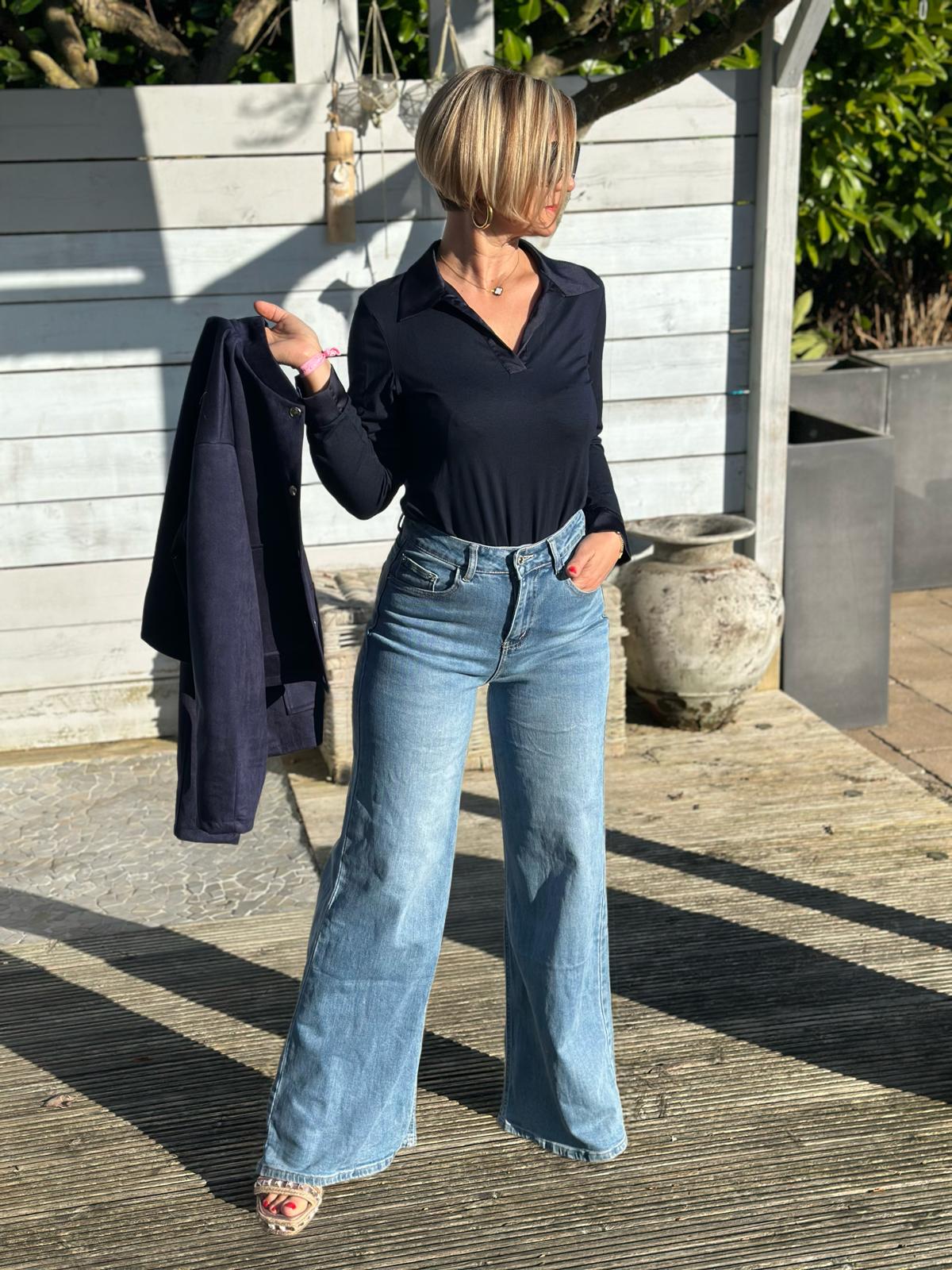 Stylische Washed Jeans mit Schlag
