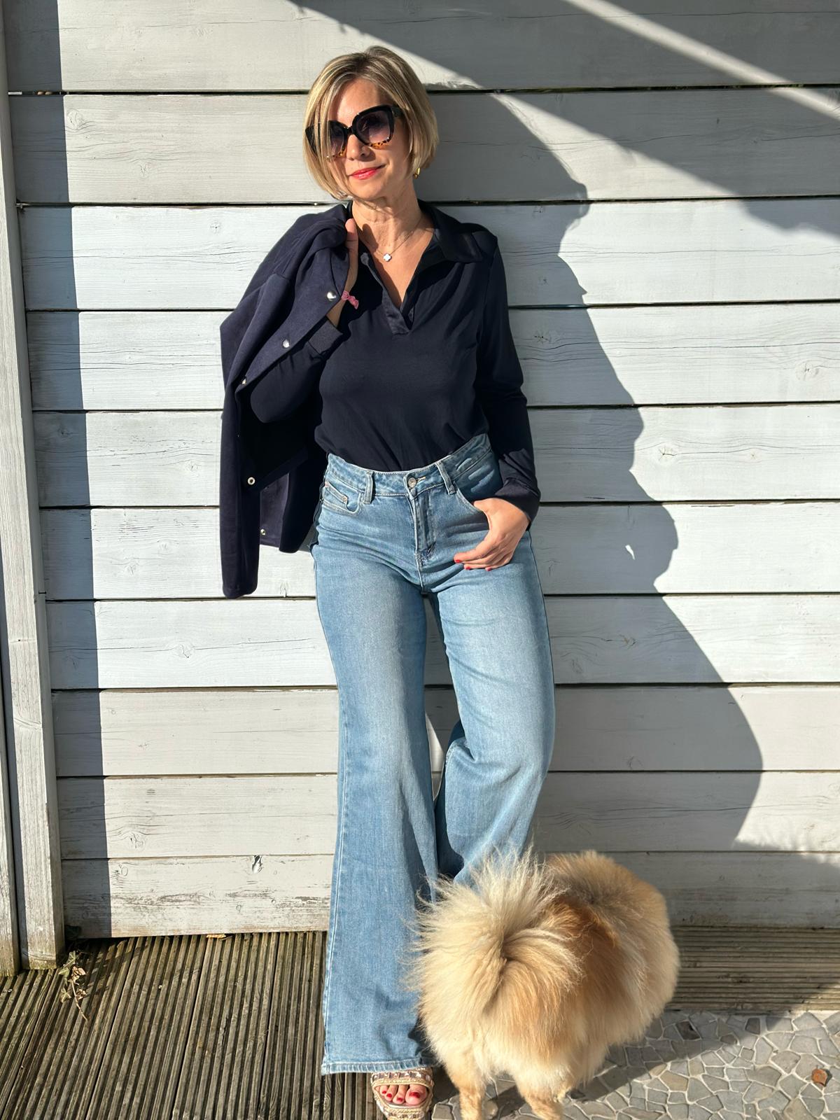 Stylische Washed Jeans mit Schlag