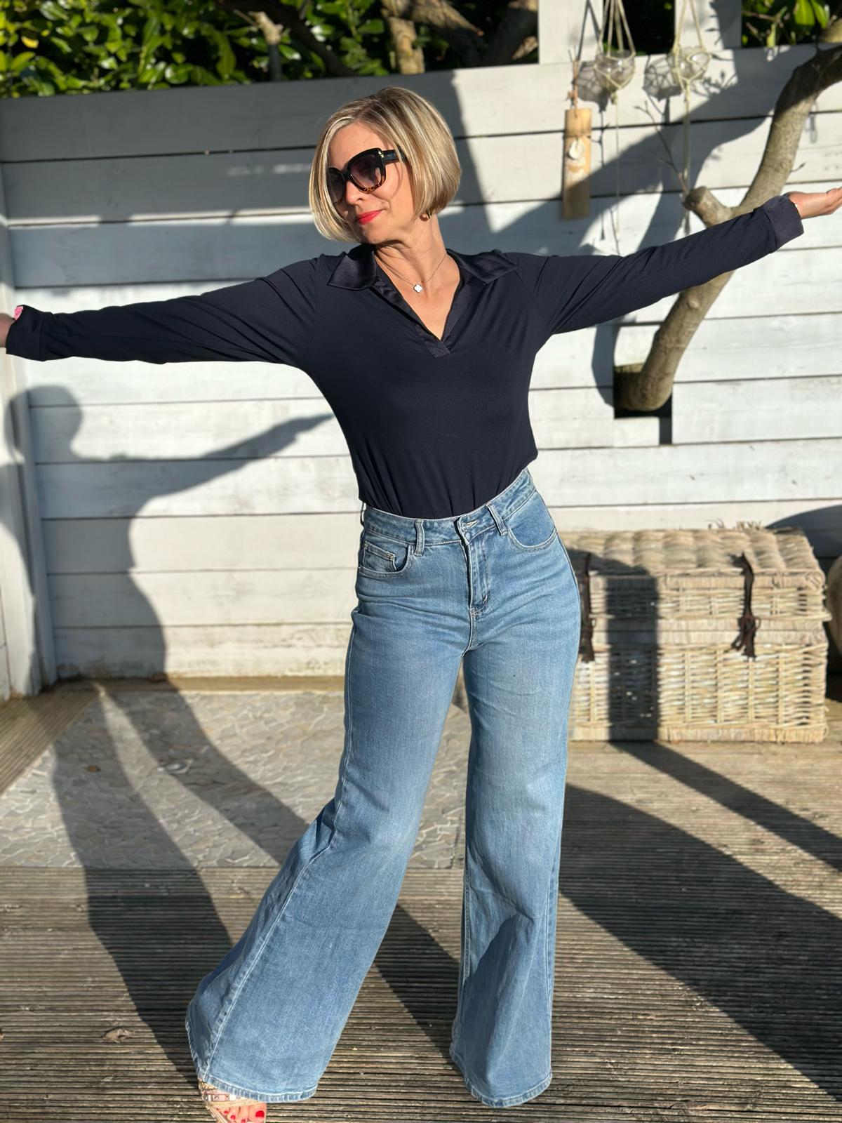 Stylische Washed Jeans mit Schlag