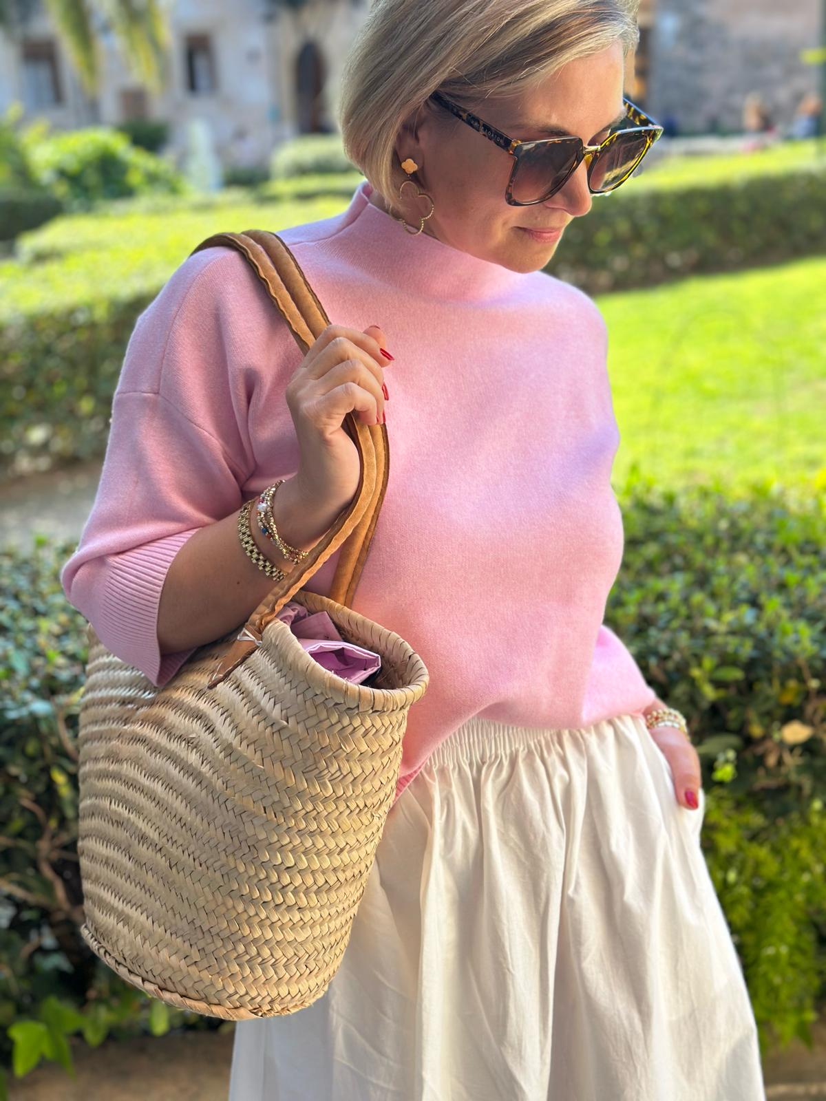 Leichter Sommer-Pulli mit kurzem Kragen "LIGHT ROSE"