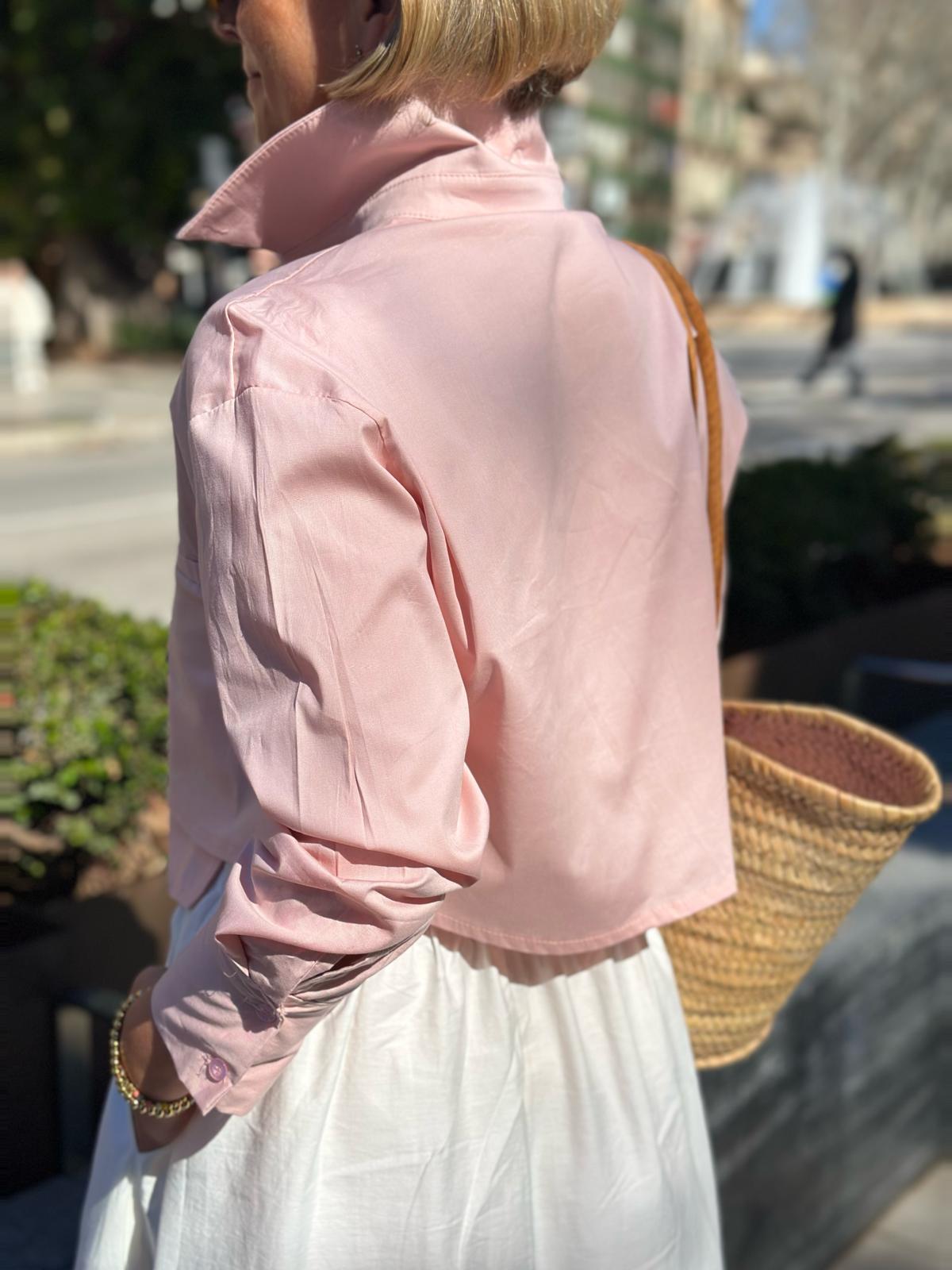 Stylische Cropped Bluse "VERA" in Rosé