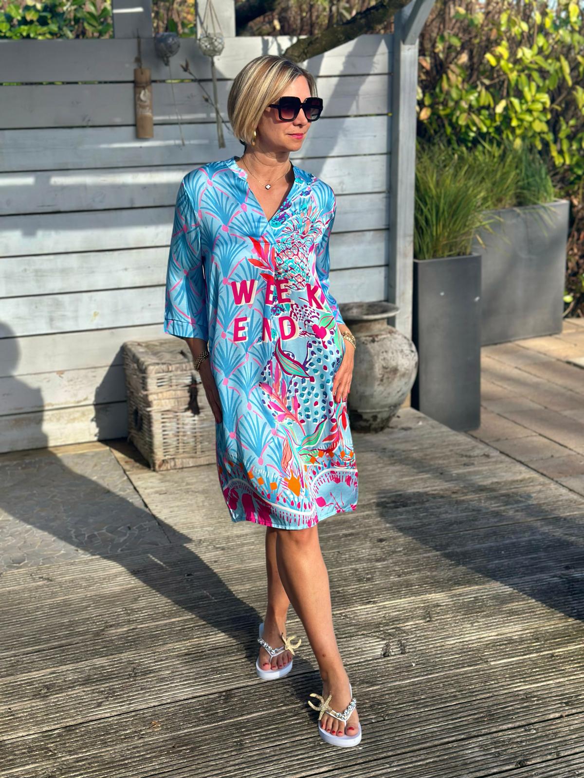 Sommerkleid "VALENTINA" Weekend Blue/Pink