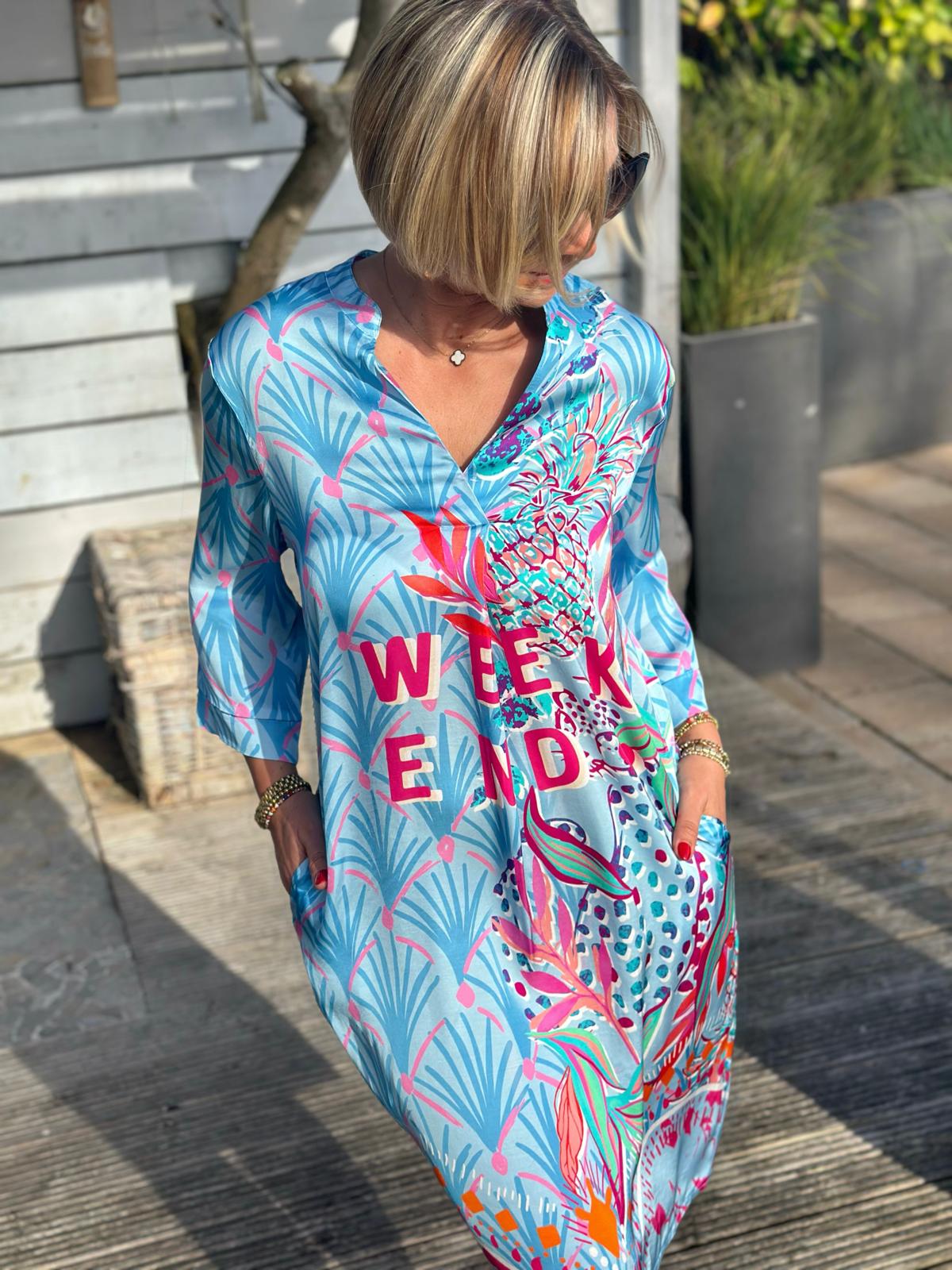 Sommerkleid "VALENTINA" Weekend Blue/Pink