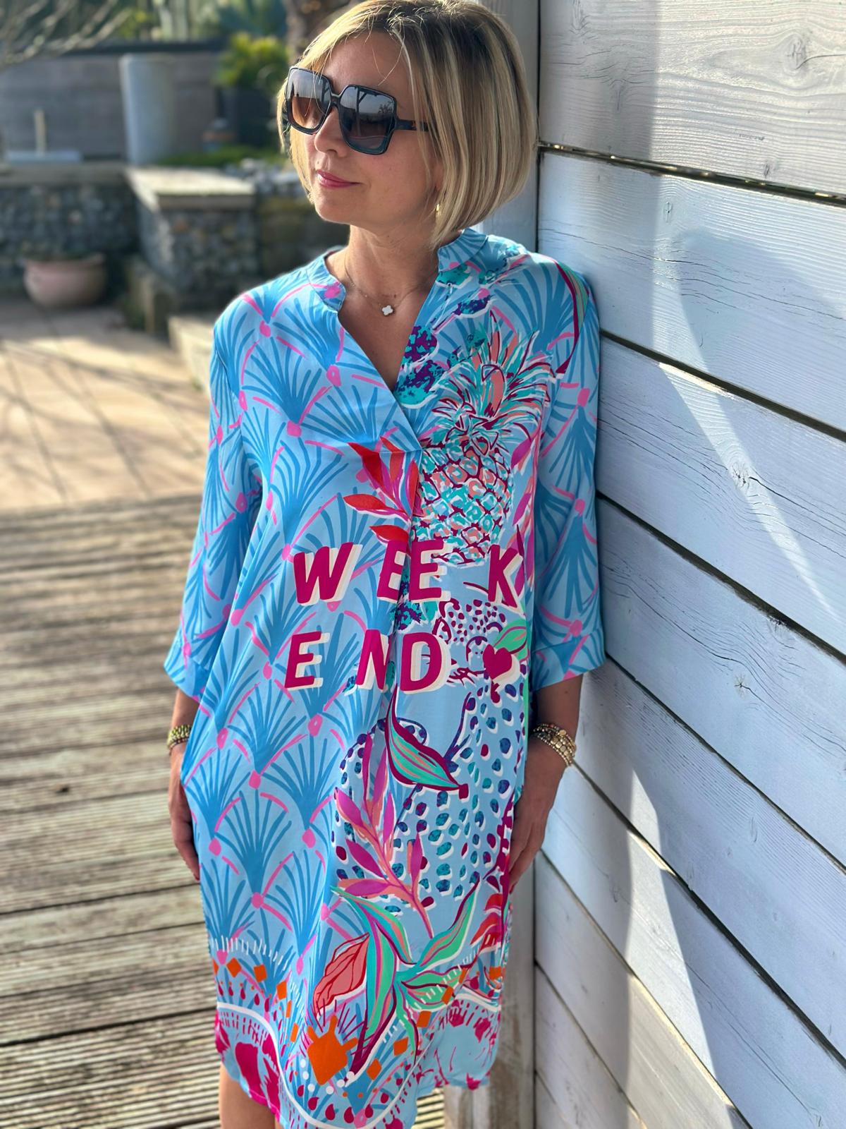 Sommerkleid "VALENTINA" Weekend Blue/Pink