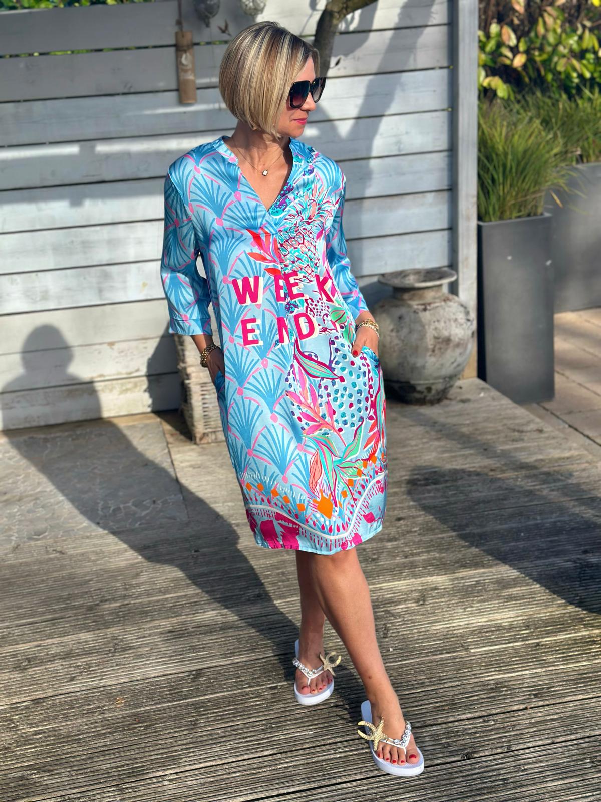 Sommerkleid "VALENTINA" Weekend Blue/Pink