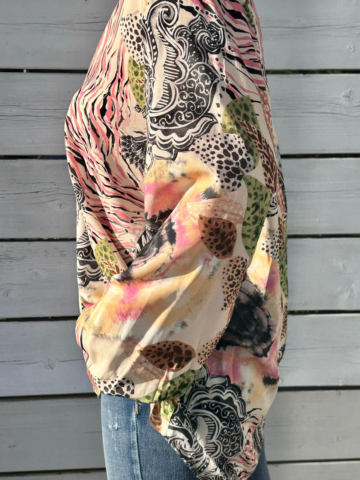 Onesize Sommerbluse "HERMOSA" in Cremé/Altrosé