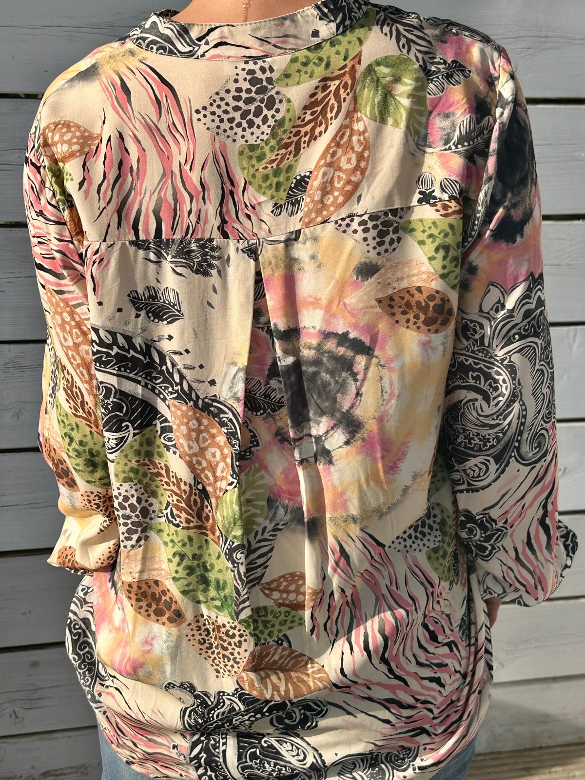 Onesize Sommerbluse "HERMOSA" in Cremé/Altrosé