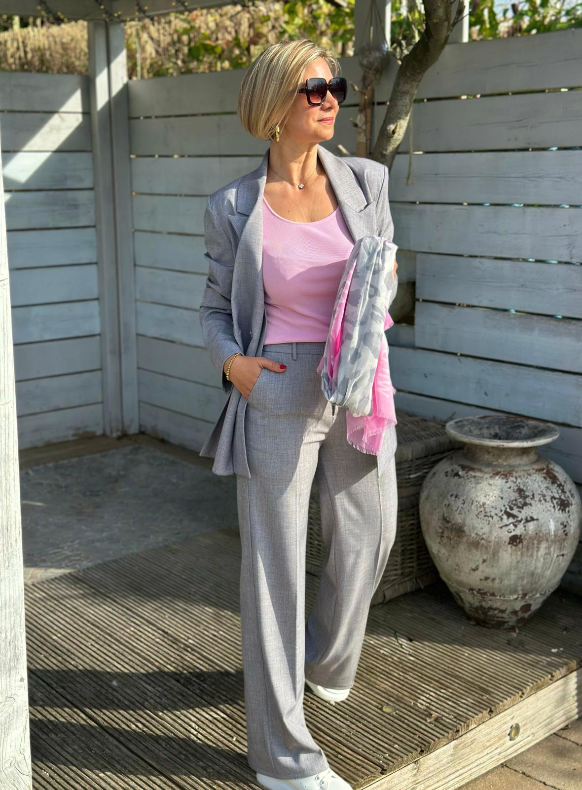 Stylische Anzughose "Ginevra" in Steingrau