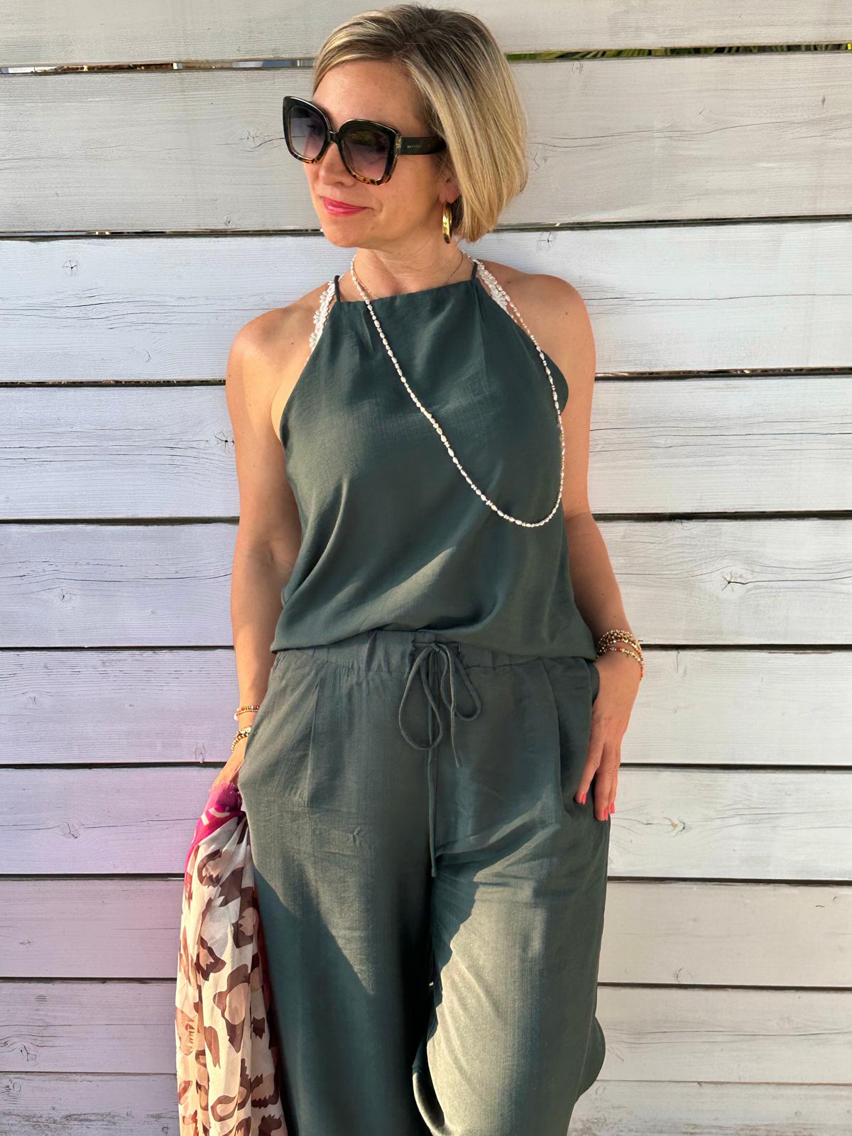 Hose für Zweiteiler "OLIVIA" in DARK GREEN