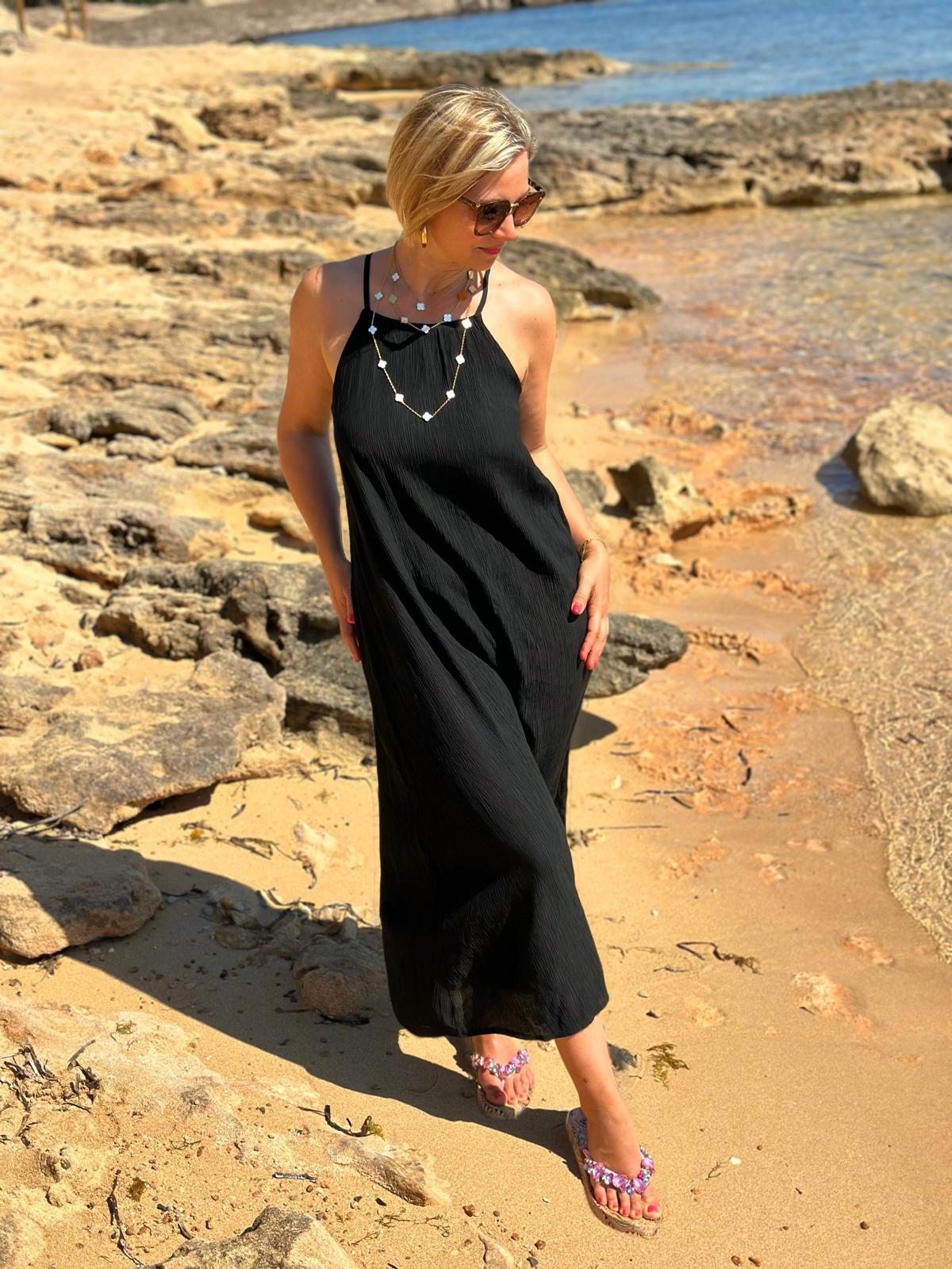Süßes Onesize Trägerkleid "Camilla" in Schwarz