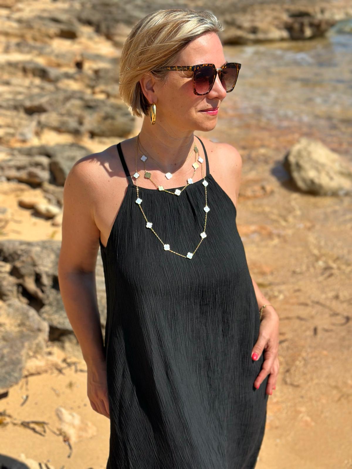 Süßes Onesize Trägerkleid "Camilla" in Schwarz